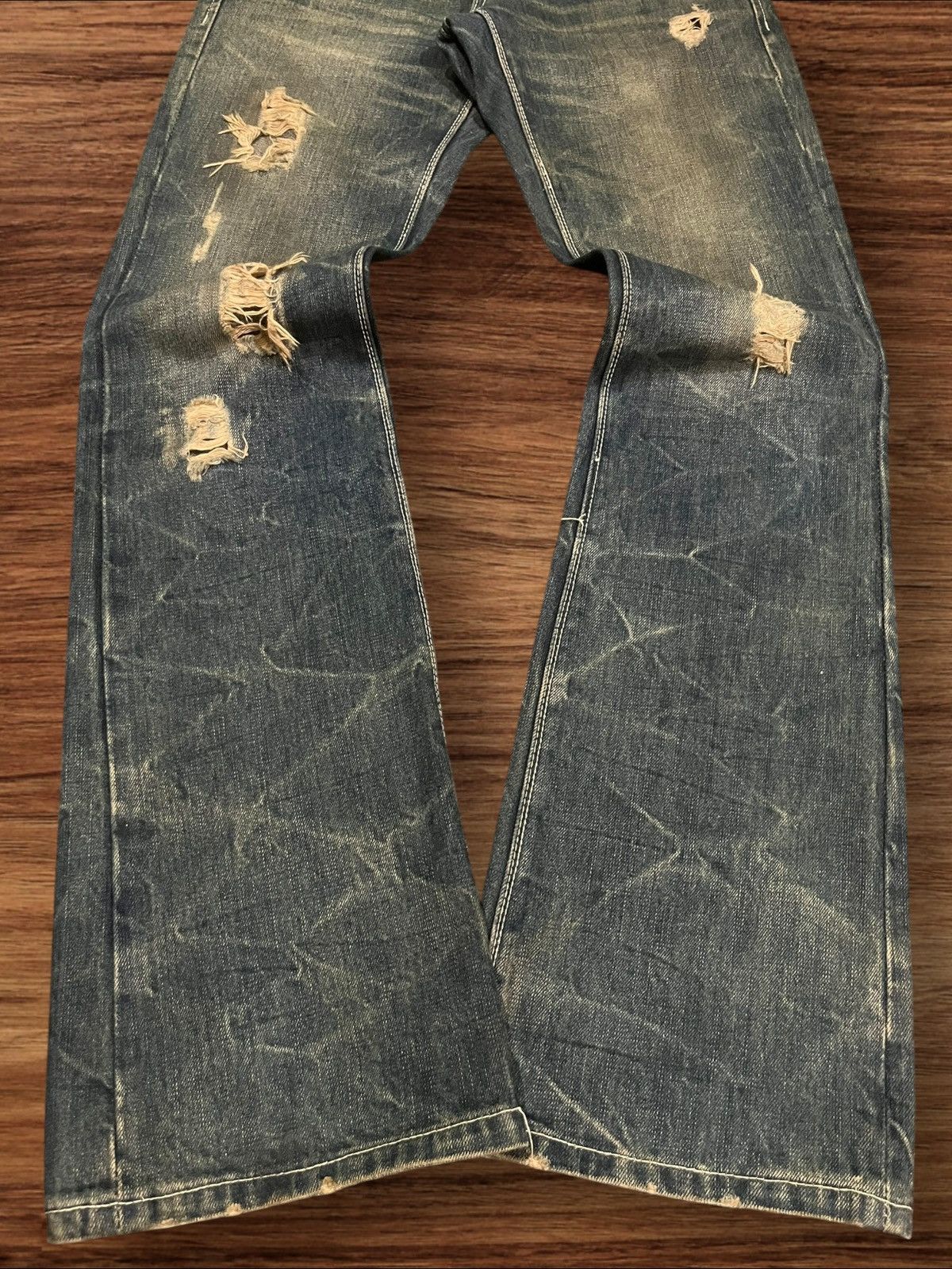If Six Was Nine Vintage Japanese Brand Cavaria Distressed Whisker Flare Jean Size US 30 / EU 46 - 9 Thumbnail