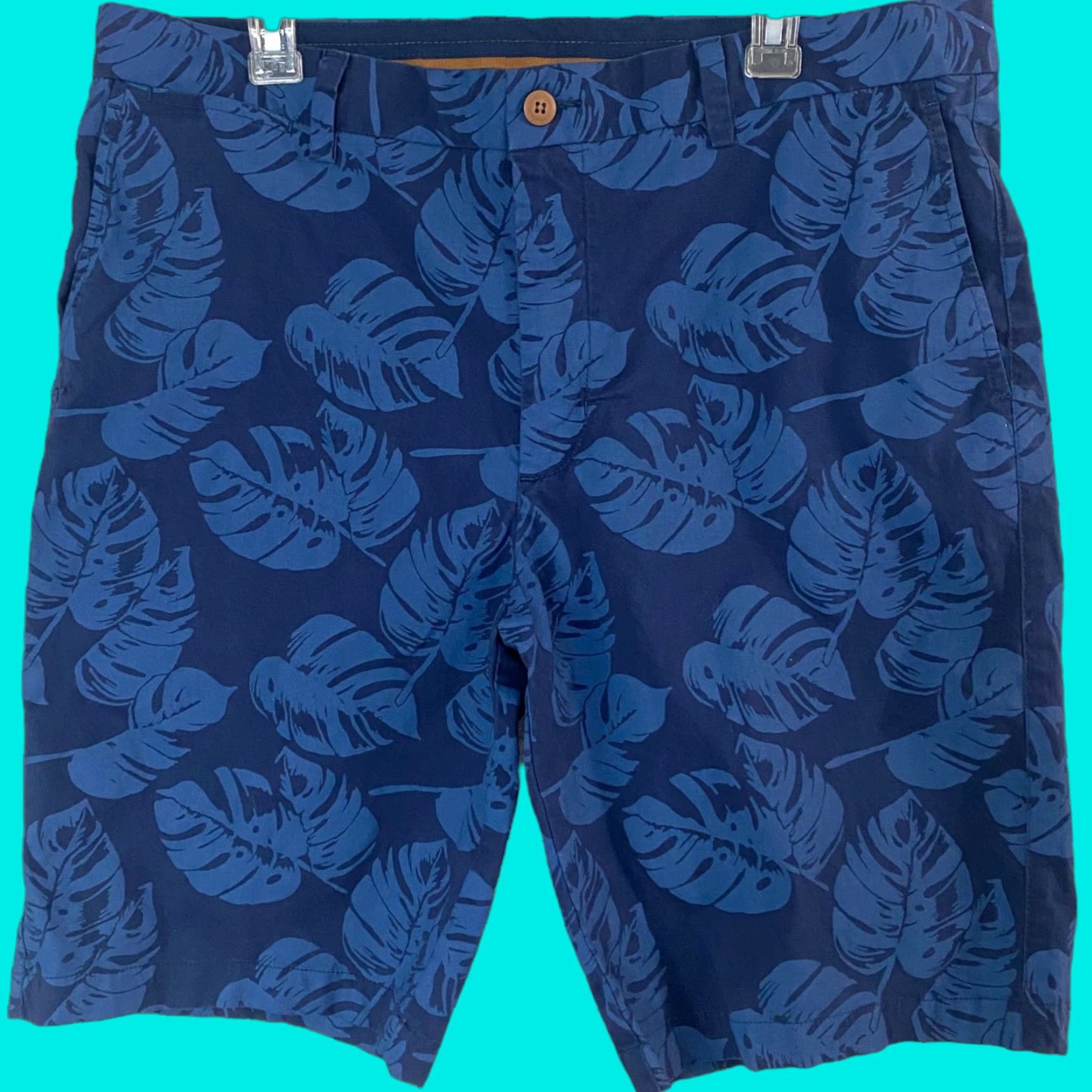 Tommy Bahama VINTAGE Tommy Bahama Shorts Puerto Real Fronds Blue Tropical Leaf Print Mens 38 Size US 38 / EU 54 - 1 Thumbnail