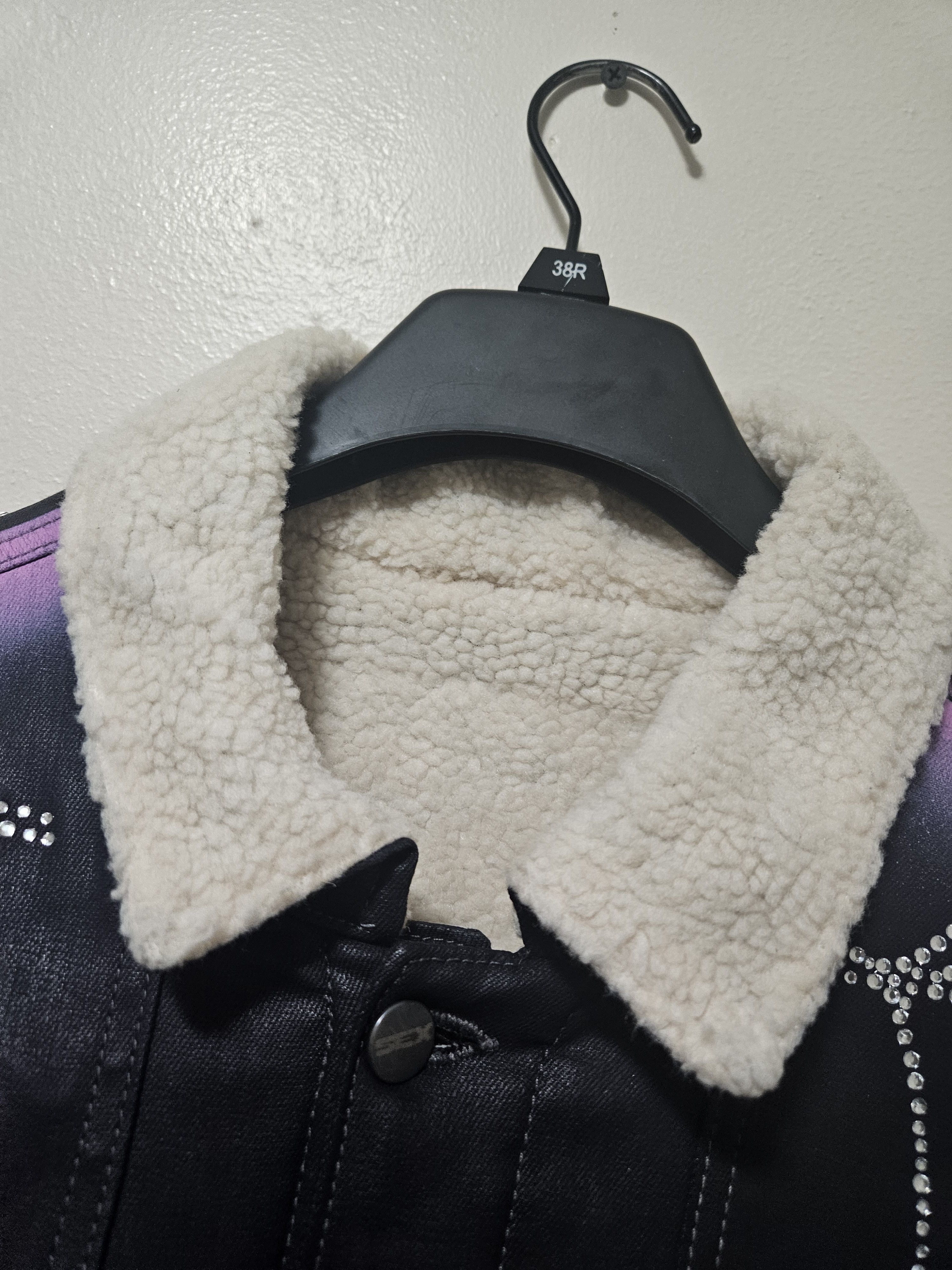 Sp5der Black Waxed Denim Sherpa Lined Trucker Jacket Size US S / EU 44-46 / 1 - 9 Thumbnail