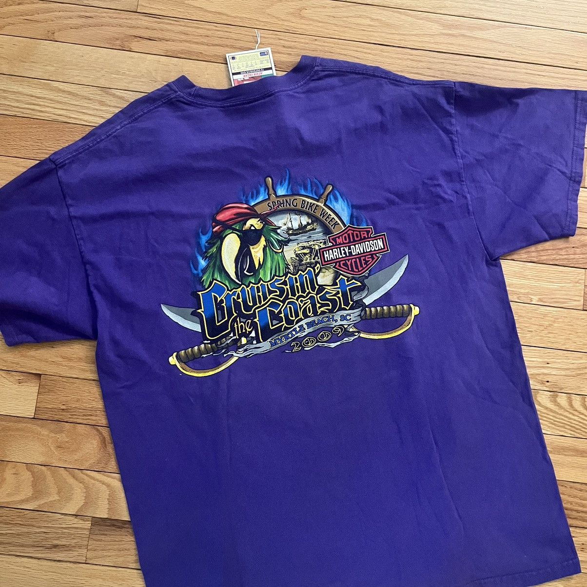 Harley Davidson × Vintage VTG Harley Davidson Crusin the Coast Size US XL / EU 56 / 4 - 3 Thumbnail