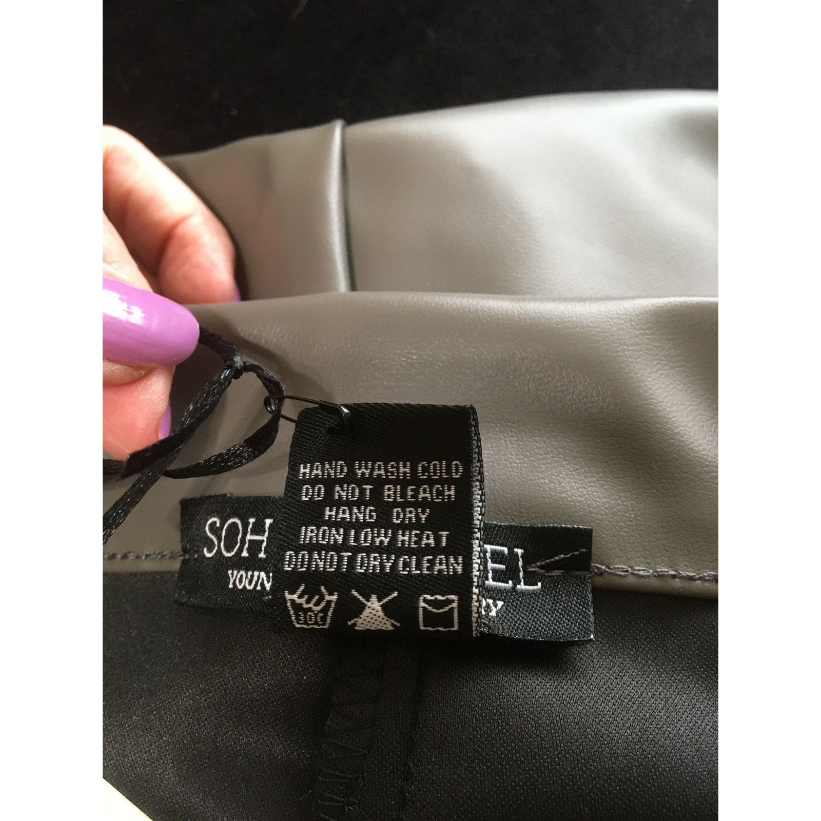 Other NWT Soho Apparel Young Contemporary XL Pleather Gray Pants Size 36" / US 14 / IT 50 - 4 Thumbnail