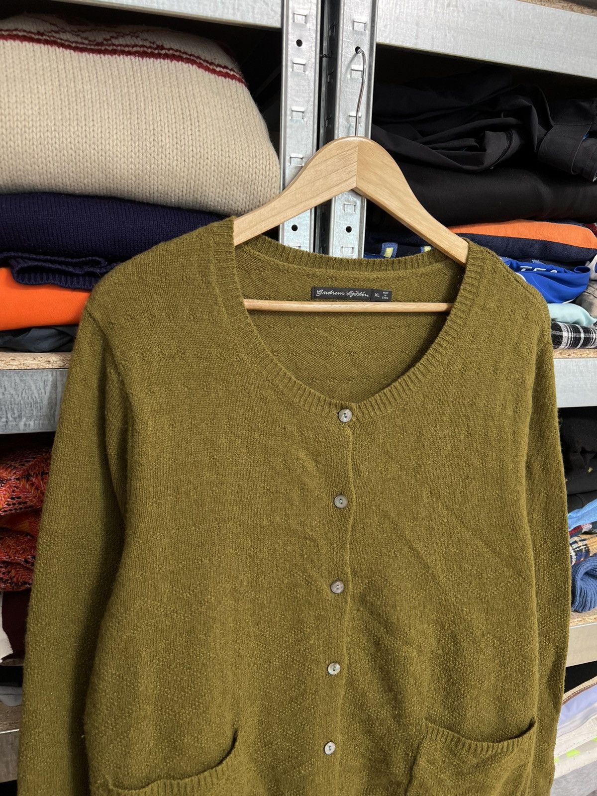 Designer × Vintage Gudrun Sjoden Size XL Button Up Wool Cardigan Sweater Sjöden Size XL / US 12-14 / IT 48-50 - 2 Thumbnail