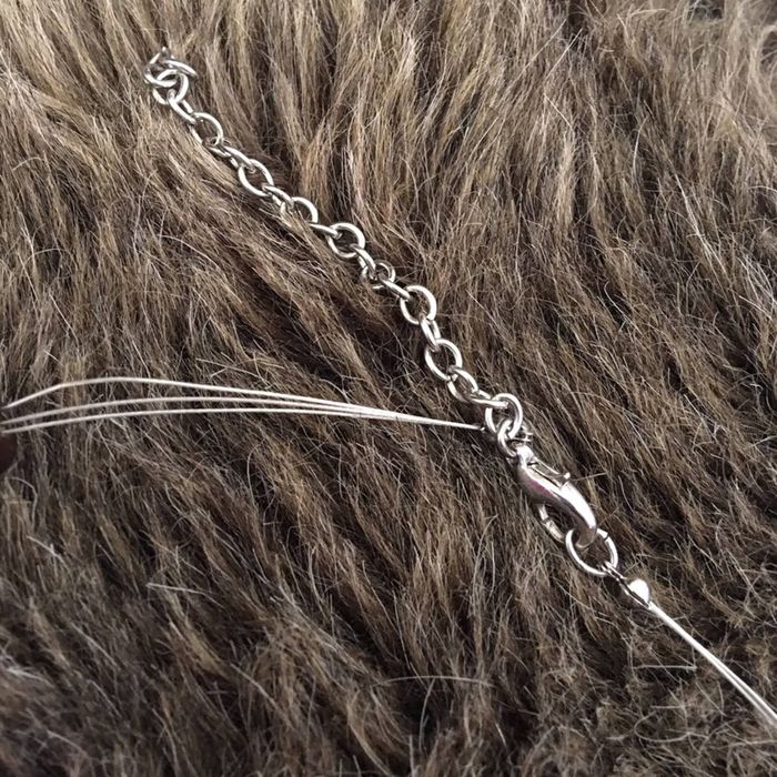 Jewelry Glass and wood floating bead fish line necklace Grailed