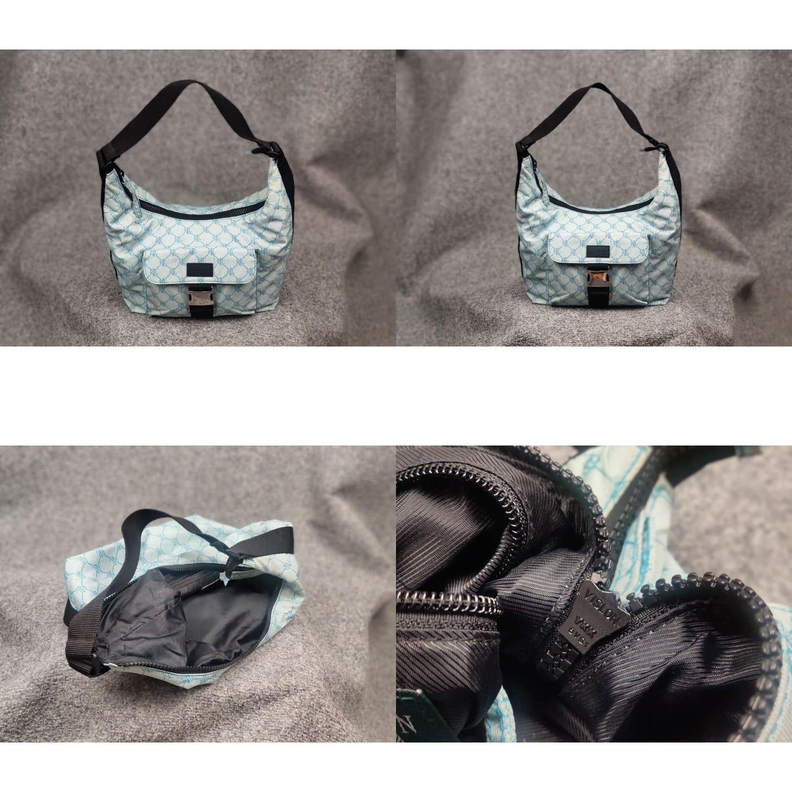 Ralph Lauren VINTAGE Lauren Ralph Lauren Hobo Handbag Monogram blue City Designer Women's Medium Bag Size ONE SIZE - 10 Thumbnail