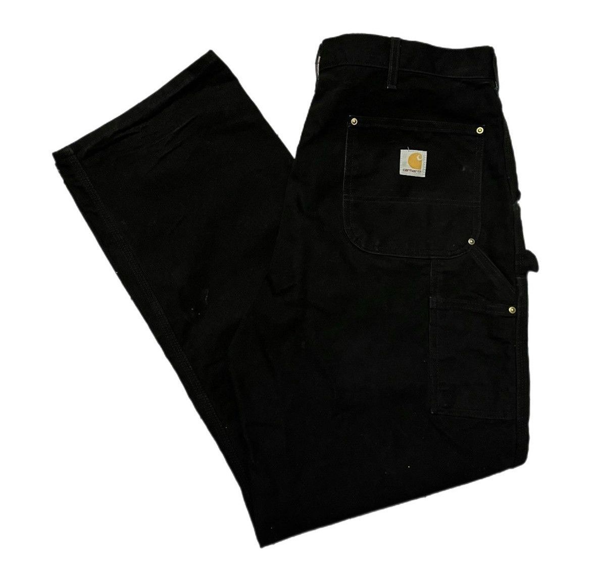 Image of 90’S Carhartt Black Double-Knee Dungaree Pants, Men's (Size 38)