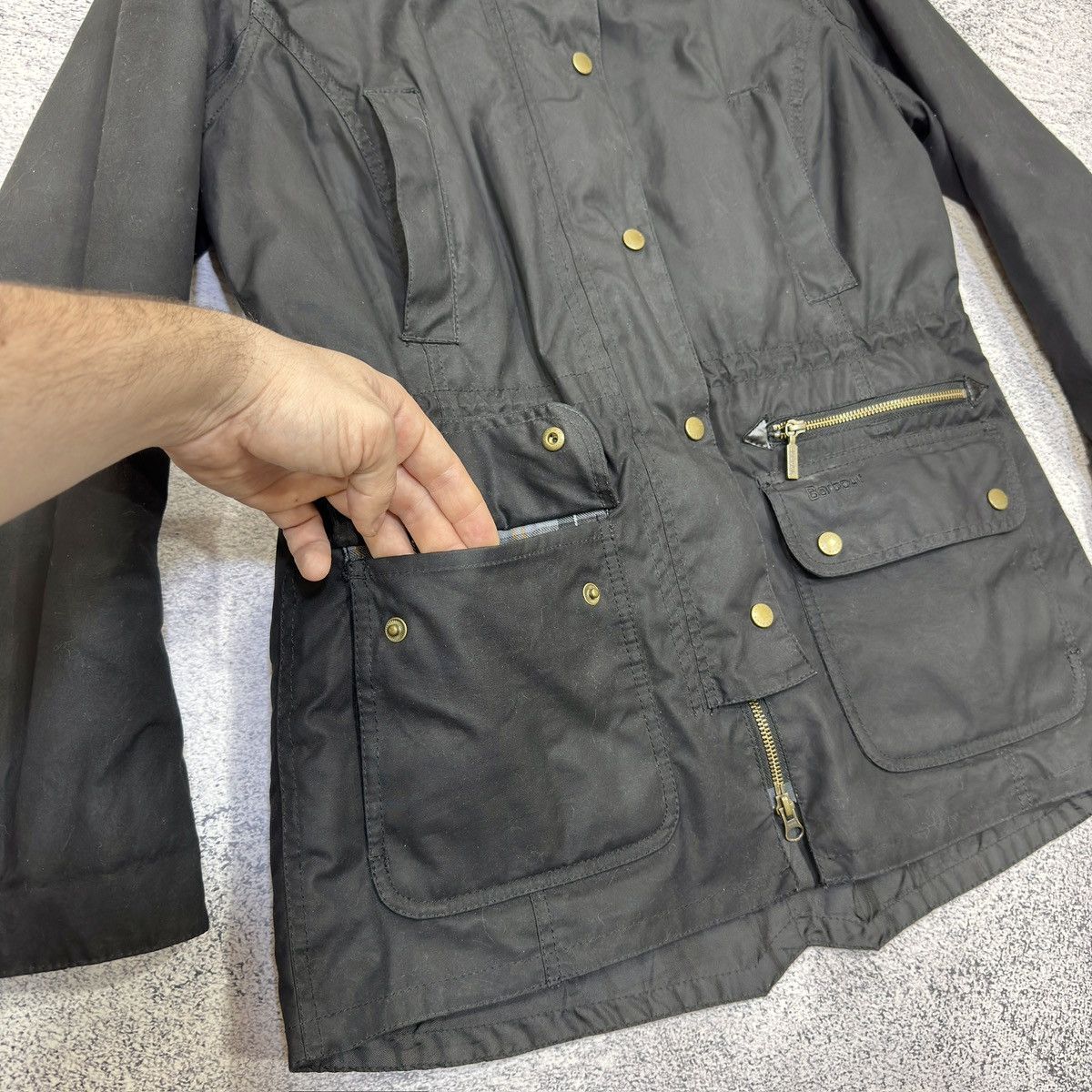 Barbour Barbour Kelsall Womens Black Waxed Parka Raincoat L size Size L / US 10 / IT 46 - 6 Thumbnail