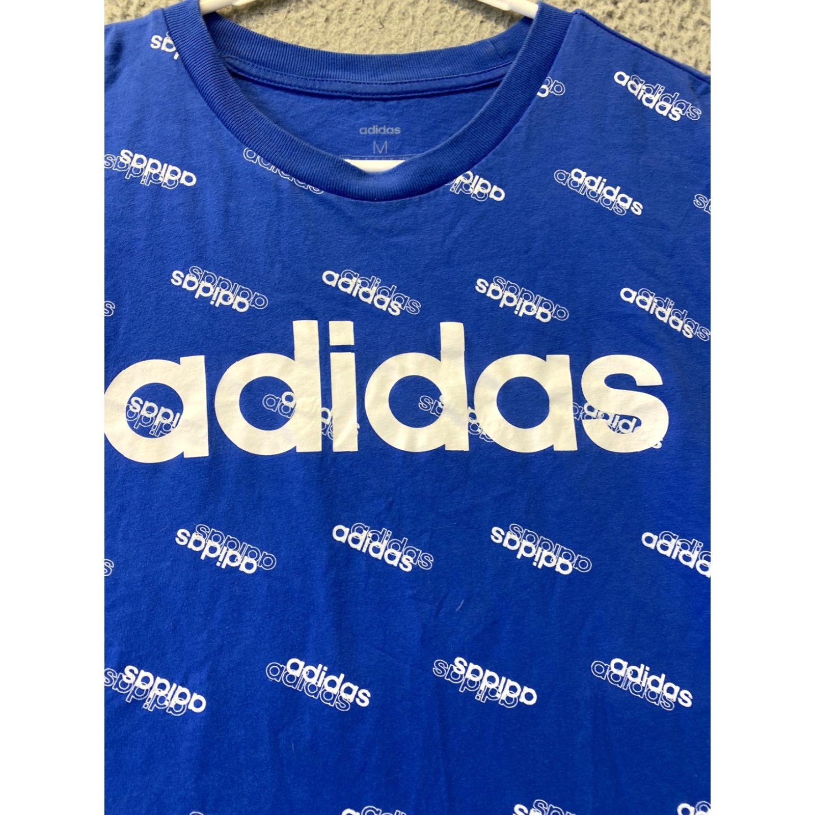 Adidas ADIDAS T-SHIRT Mens Medium Blue Slim Fit Crew Neck Short Sleeve 90s Size US M / EU 48-50 / 2 - 2 Thumbnail