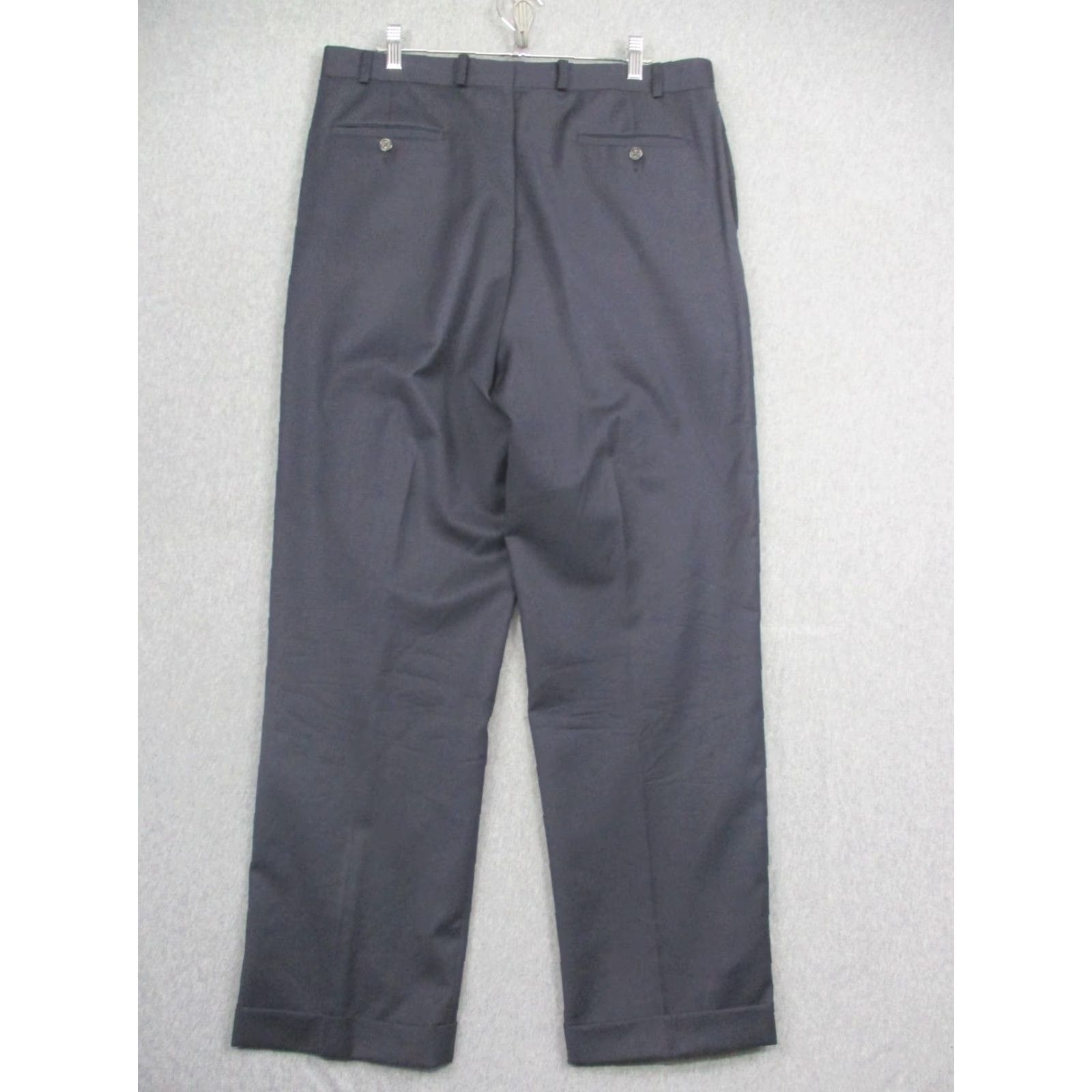 Ralph Lauren Lauren Ralph Lauren Pants Mens 36x32 Navy Total Comfort Wool Pleated Cuffed Dress Pants Mens Size US 36 / EU 52 - 6 Thumbnail