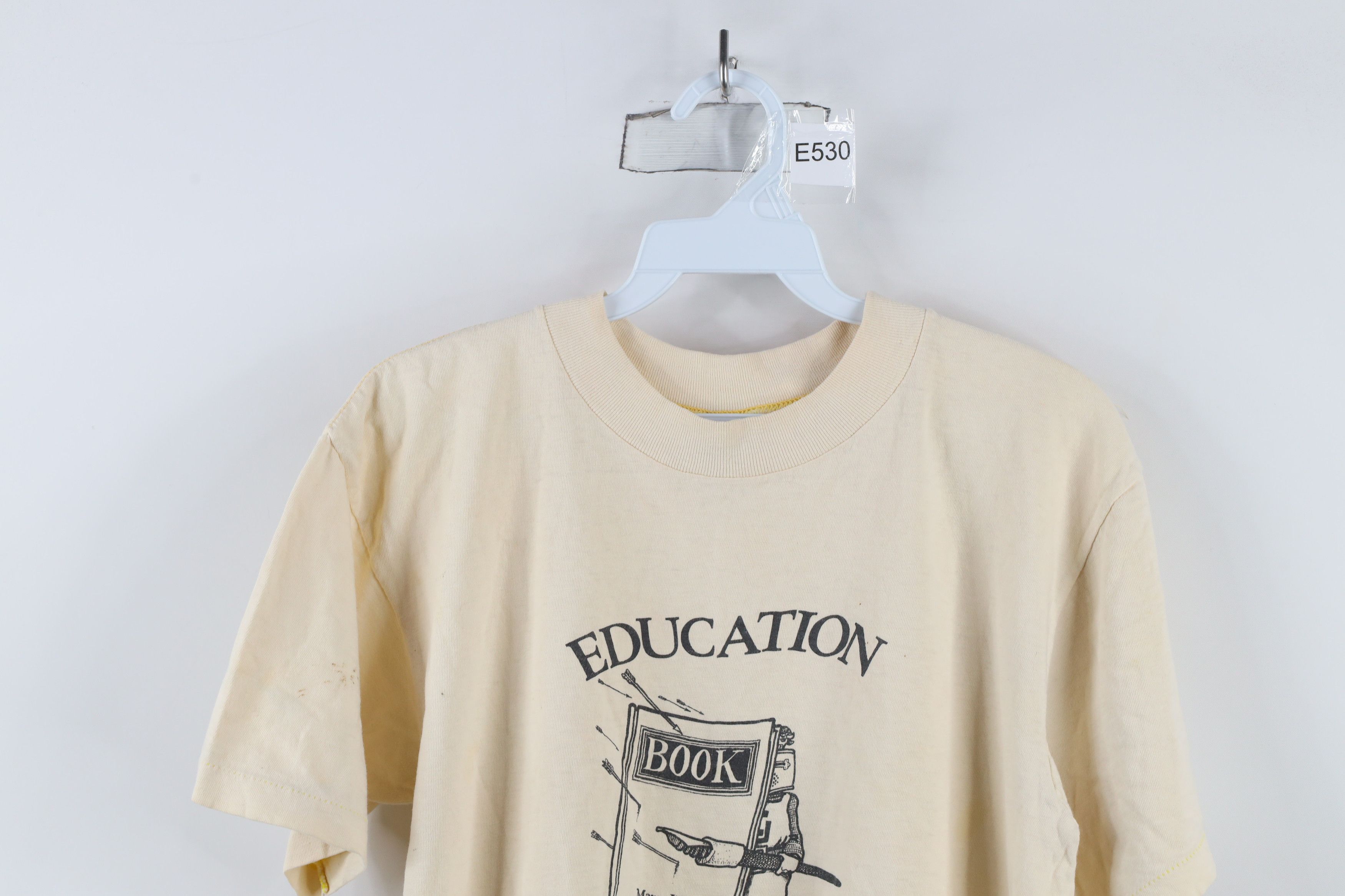 Vintage Vintage 80s Education Best Defense Short Sleeve T-Shirt USA Size US S / EU 44-46 / 1 - 2 Thumbnail