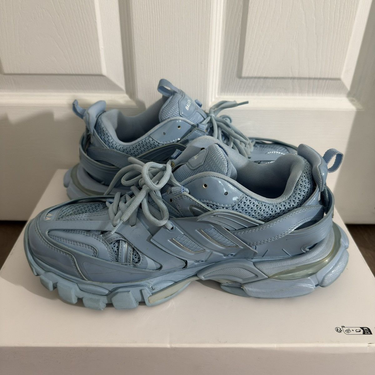 Balenciaga Balenciaga Track Clear-Sole Sneakers Light Blue | Grailed