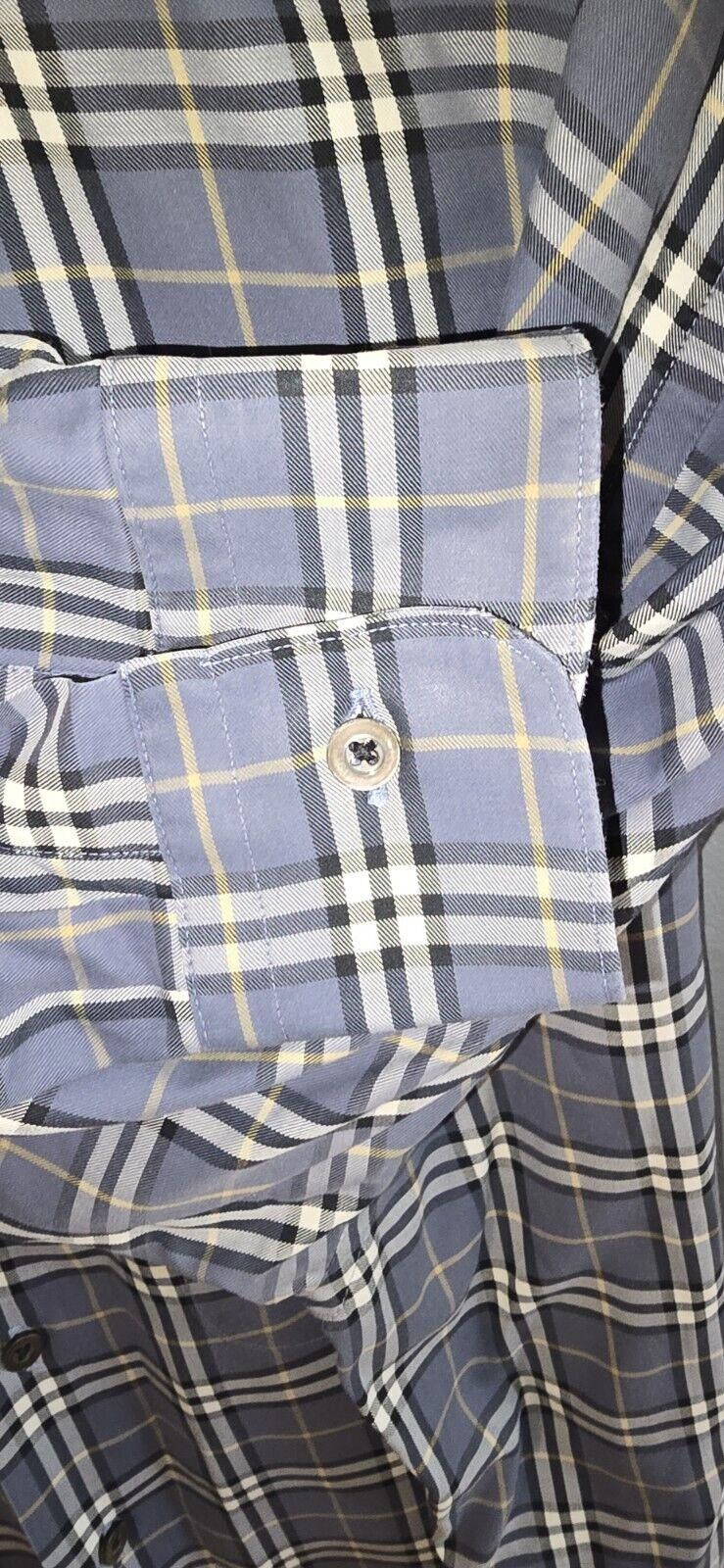 Designer Burberry London Novacheck Shirt Men's XL Long Sleeve Gray Size US XL / EU 56 / 4 - 6 Thumbnail