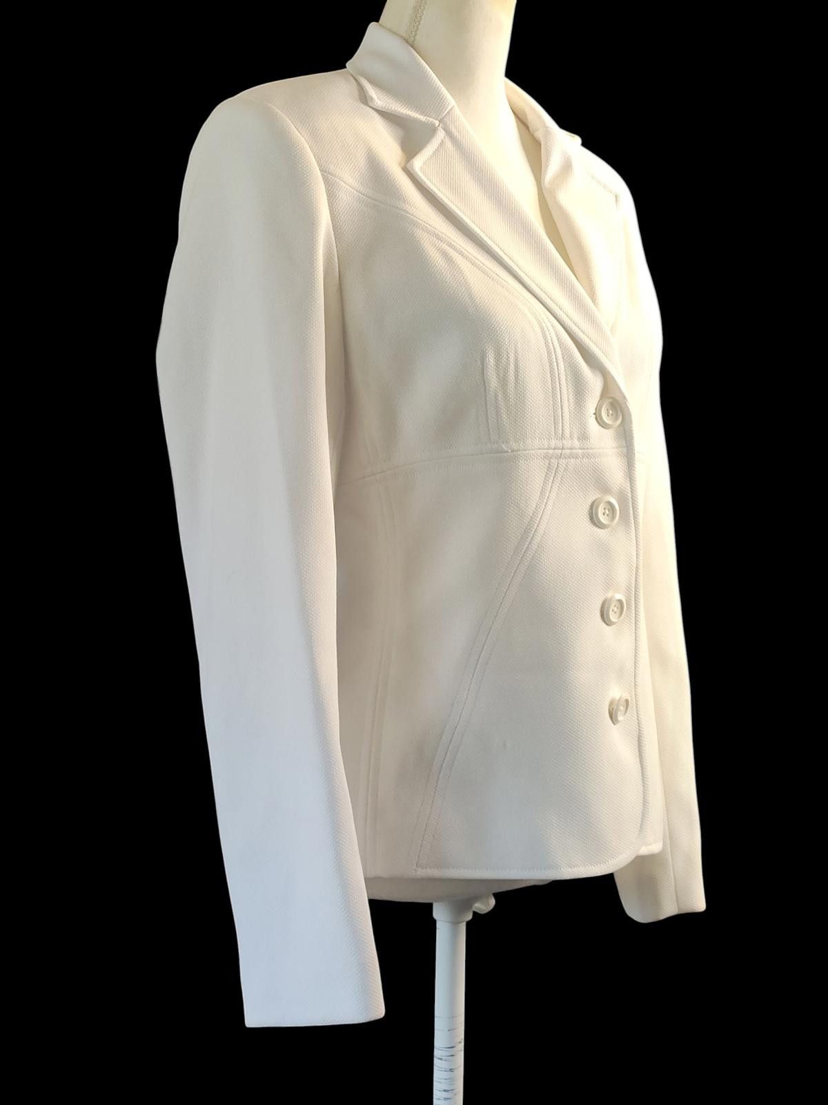 Other Bob Mackie Women's White Tailored Blazer Size M / US 6-8 / IT 42-44 - 4 Thumbnail