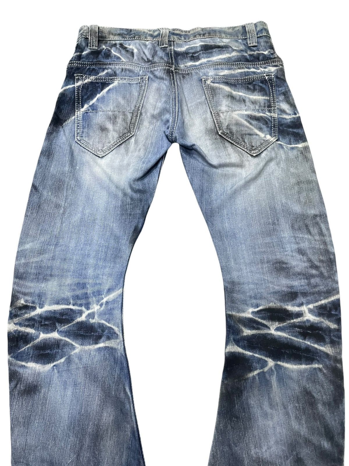 BUFFALO BOBS Buffalo Bobs Claw Mark Oil Spiral Curved Seam Flare Jeans Size US 32 / EU 48 - 12 Thumbnail