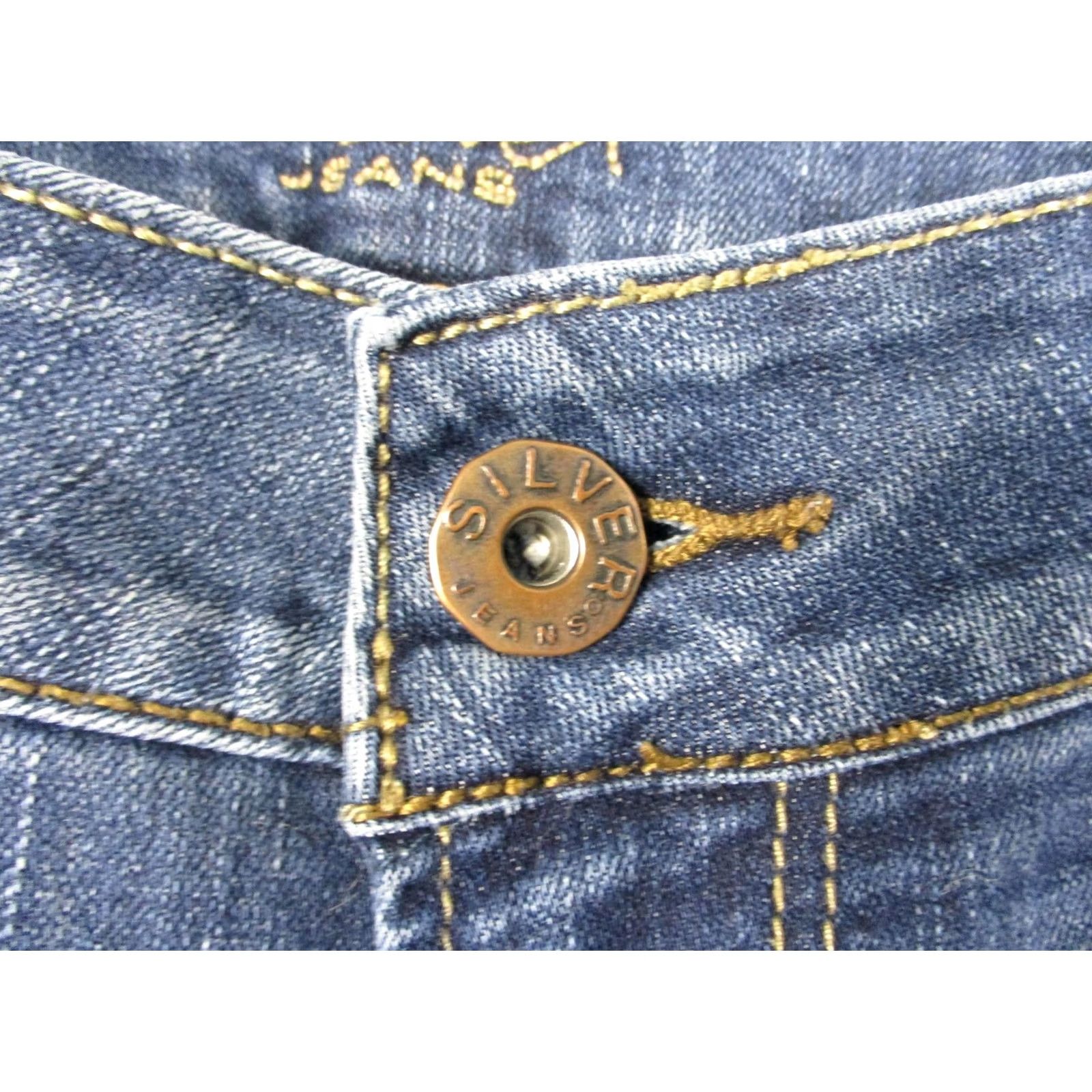 Silver Jeans Co. Silver Jeans Suki Surplus Jeans Womens 31x32 Blue Medium Wash Bootcut Denim Jeans Women's W31 L32 Size 24" / US 00 / IT 34 - 4 Thumbnail