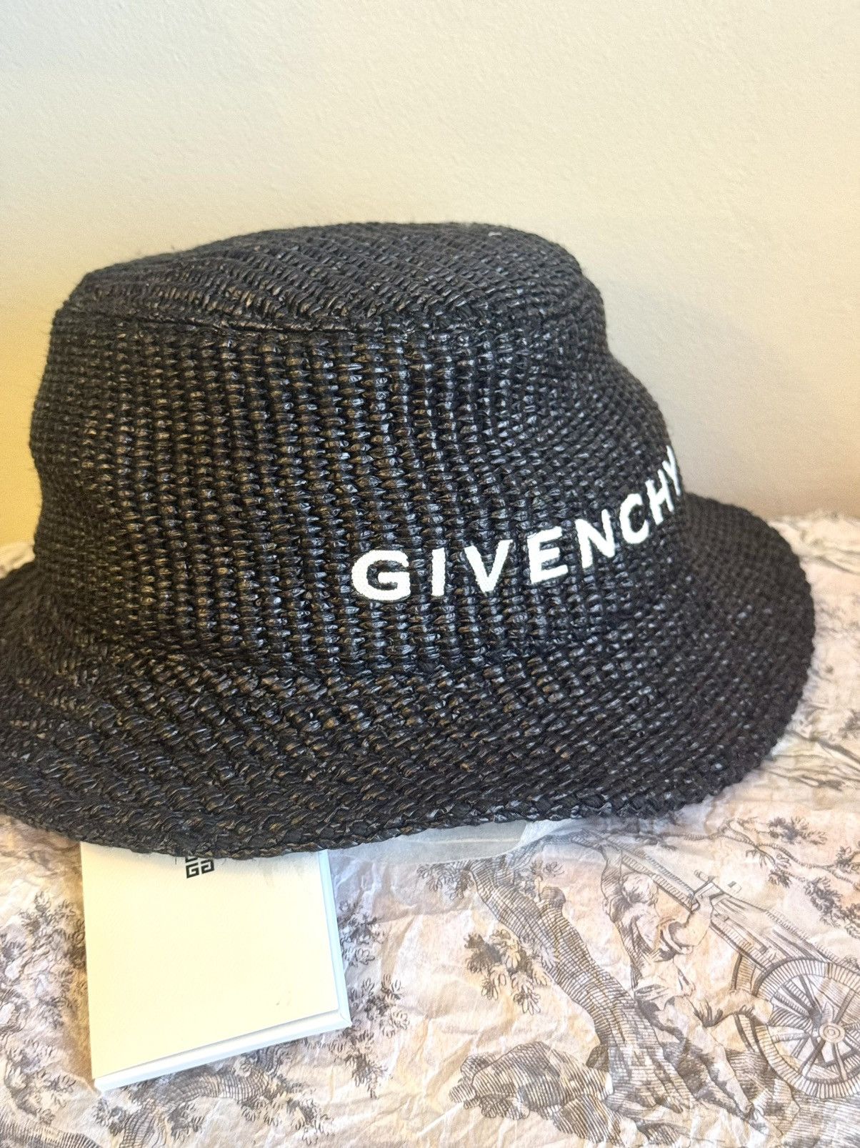 Givenchy givenchy bucket hat in woven black coated paper 57 Size ONE SIZE - 7 Thumbnail