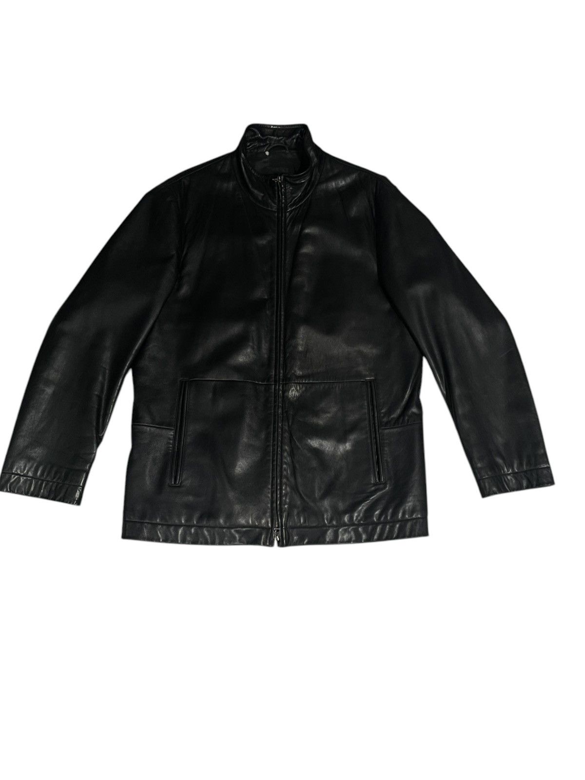 Hugo Boss × Vintage Leather jacket vintage Boss 2000s years Size US L / EU 52-54 / 3 - 1 Thumbnail