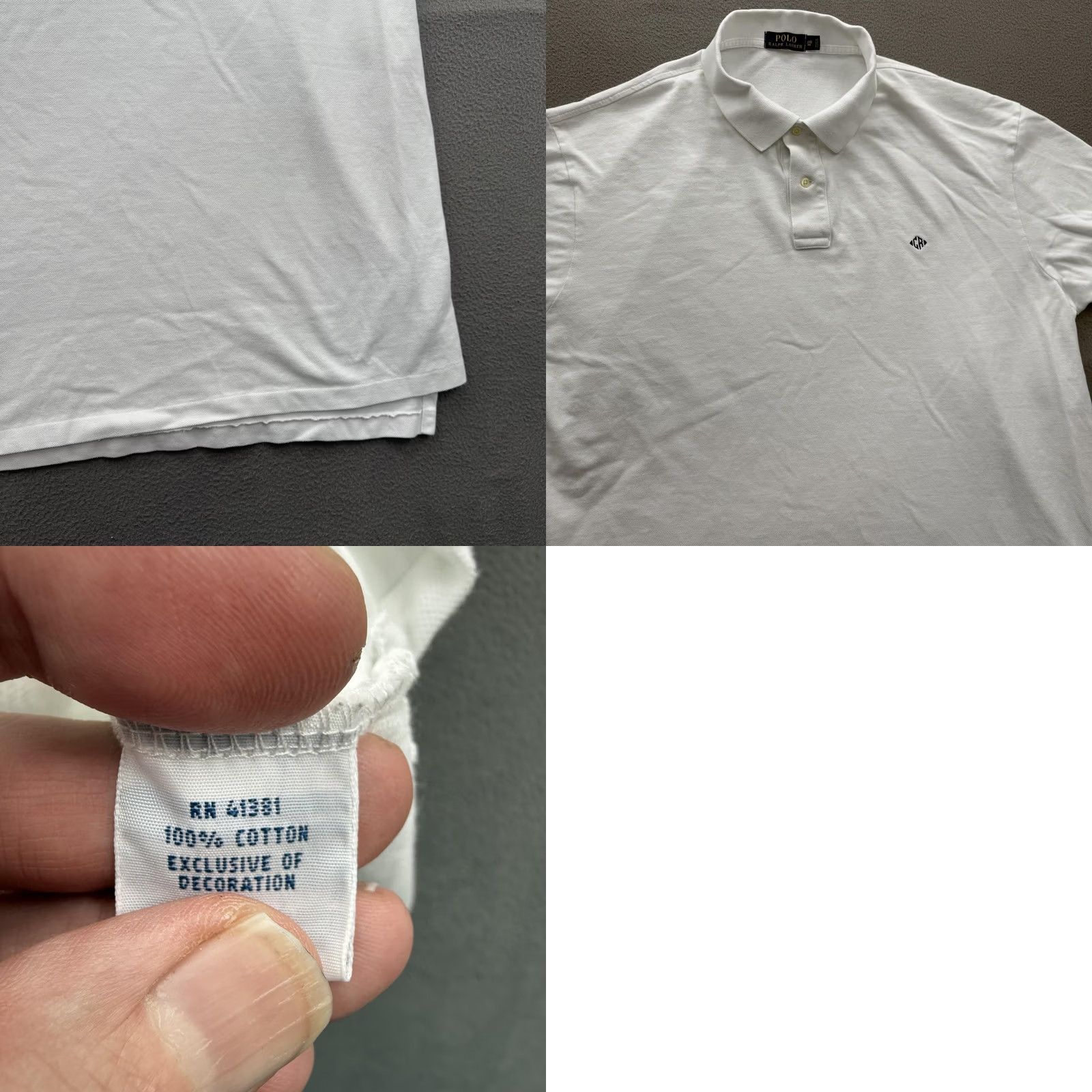 Polo Ralph Lauren Polo Ralph Lauren Polo Shirt Mens 3XB Big White Solid Cotton Pony Logo Casual Size US XXL / EU 58 / 5 - 8 Thumbnail