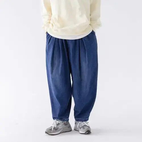 Japanese Brand 20AW Indigo Union Japan Blue Denim Casual Carrot Pants Size US 33 - 1 Thumbnail