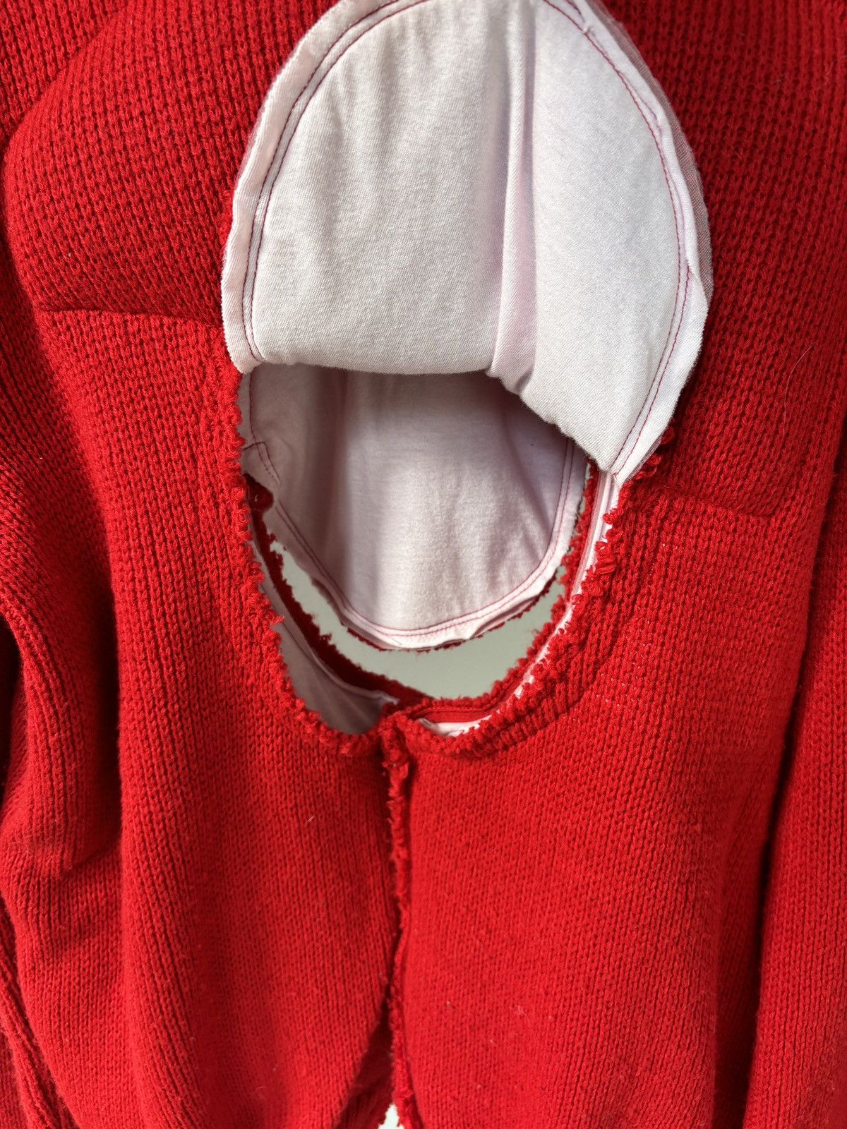 Comme des Garcons COMME DES GARCONS FW 2018 Padded Red Knit Sweater Size US S / EU 44-46 / 1 - 3 Thumbnail