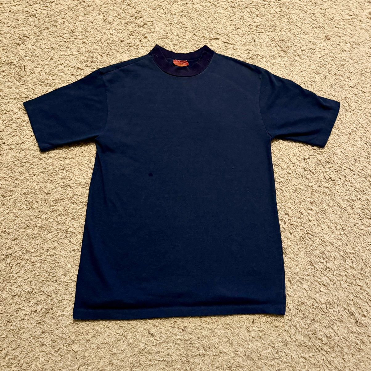 Sears TRUE VINTAGE 70s DARK BLUE MOCK NECK TEE! Size US M / EU 48-50 / 2 - 1 Thumbnail