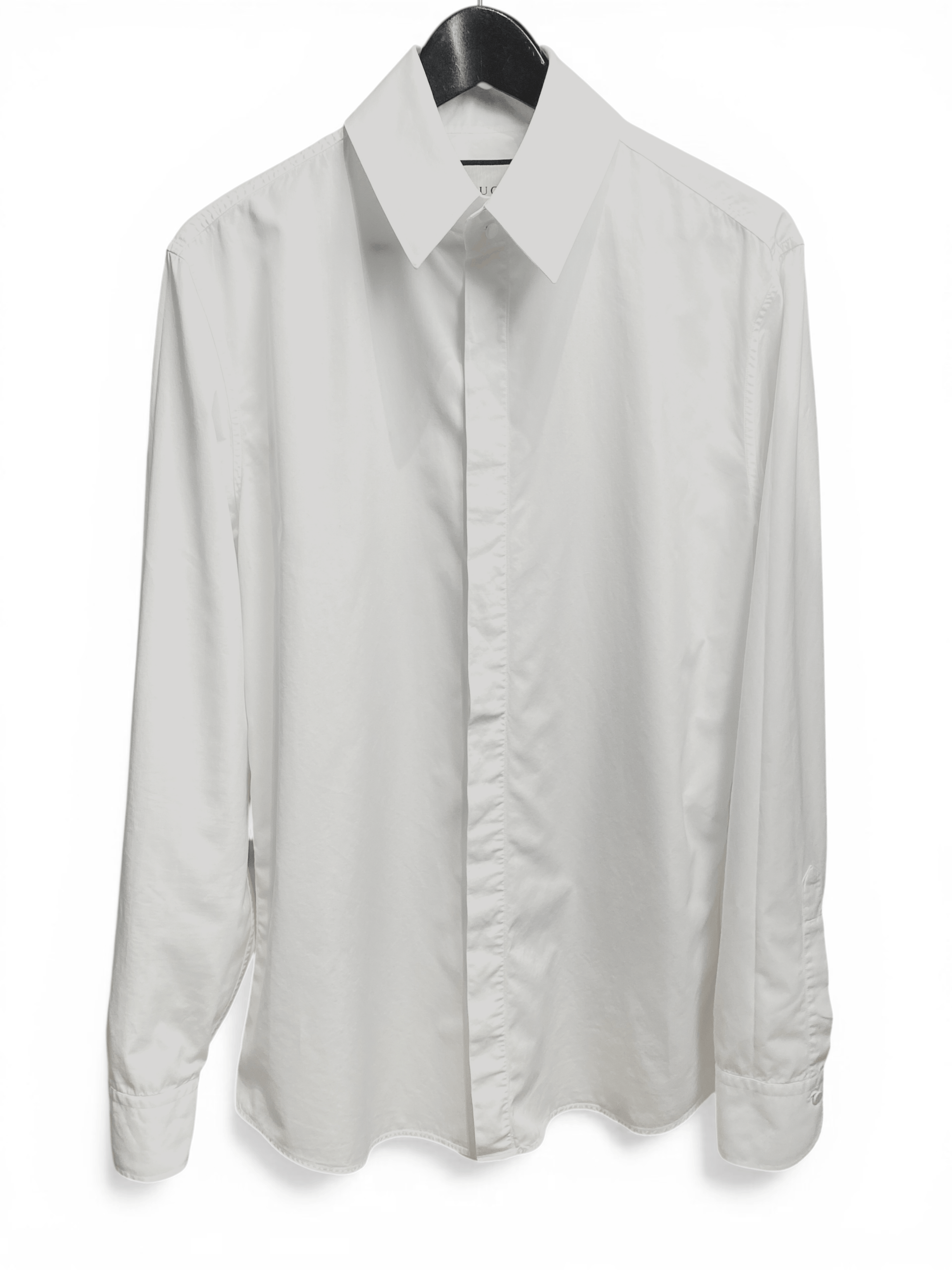 Gucci Gucci White Poplin Long Skinny Formal Classic Dress Shirt Size US L / EU 52-54 / 3 - 2 Thumbnail