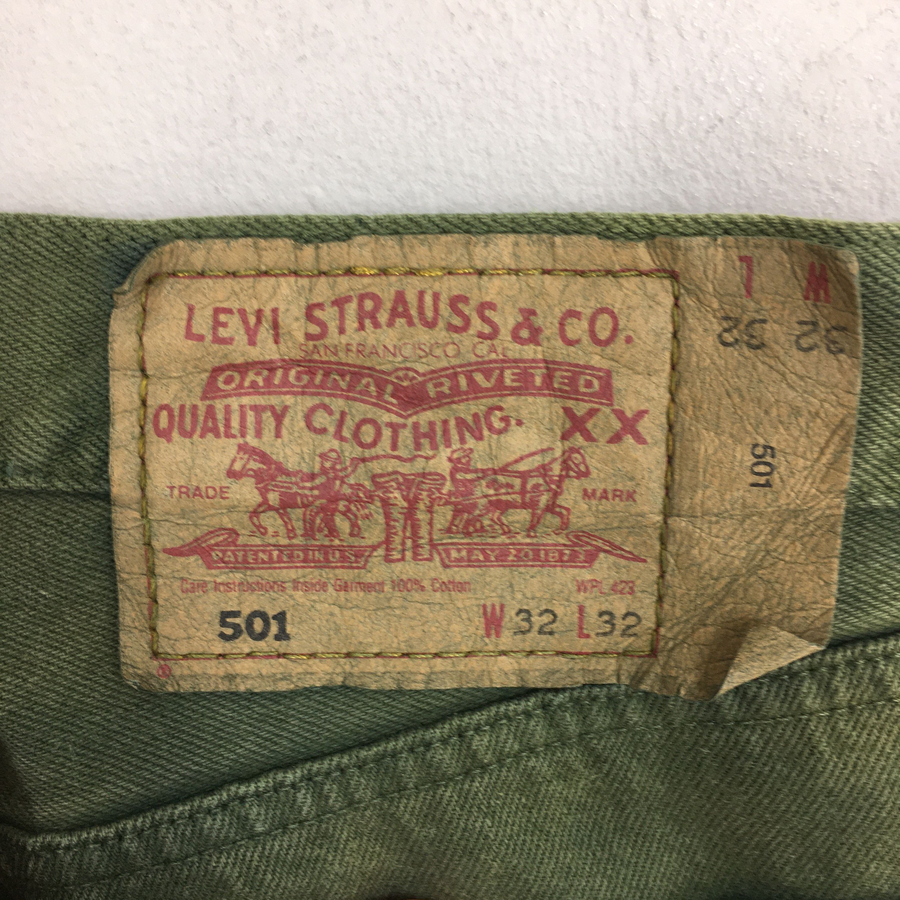 Levi's Size 30x30 Vintage 90s Levi's 501 Green Olive Jeans S1816 Size US 30 / EU 46 - 12 Thumbnail
