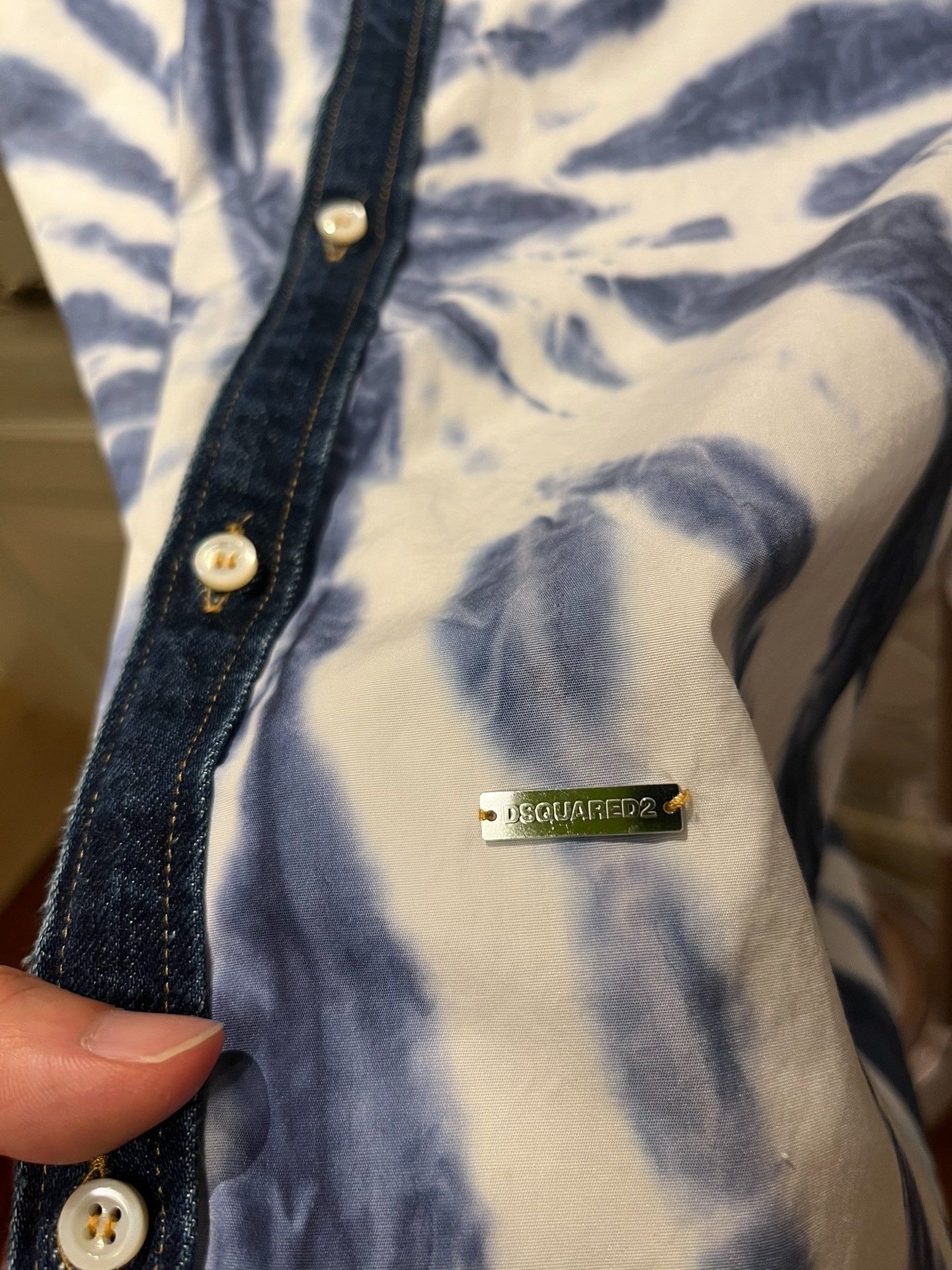 Dsquared2 Dsquared2 Blue Tie-Dye Shirt Size US S / EU 44-46 / 1 - 8 Thumbnail