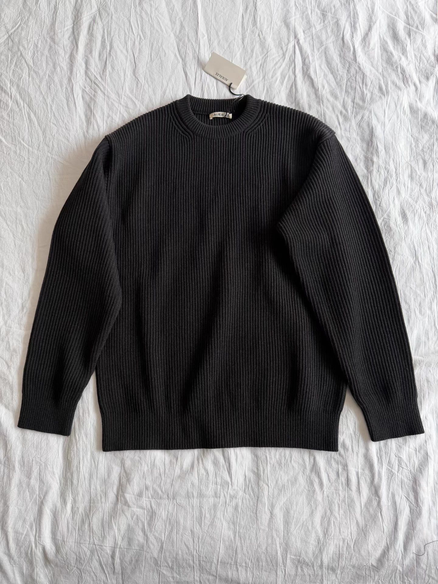 Auralee Black Ribbed Long Sleeve Sweater - Size S Size US S / EU 44-46 / 1 - 1 Thumbnail