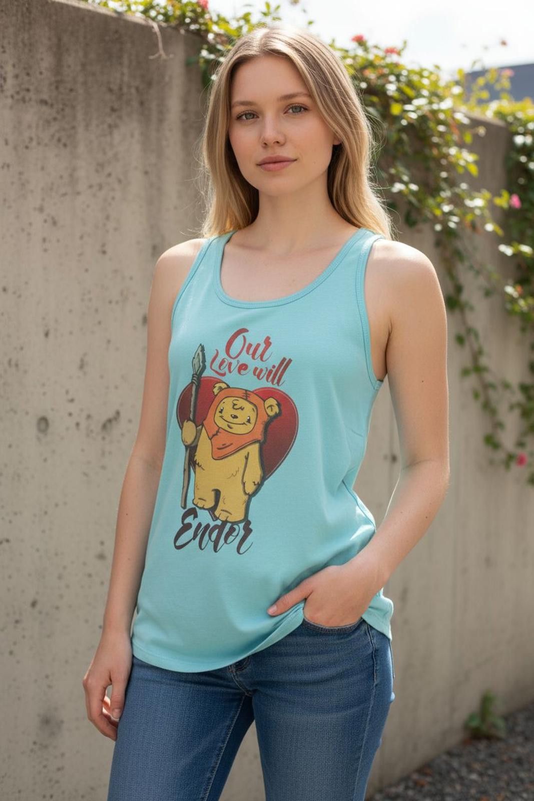 Star Wars Vintage Star Wars Light Blue Women's Tank Top Size L / US 10 / IT 46 - 2 Thumbnail