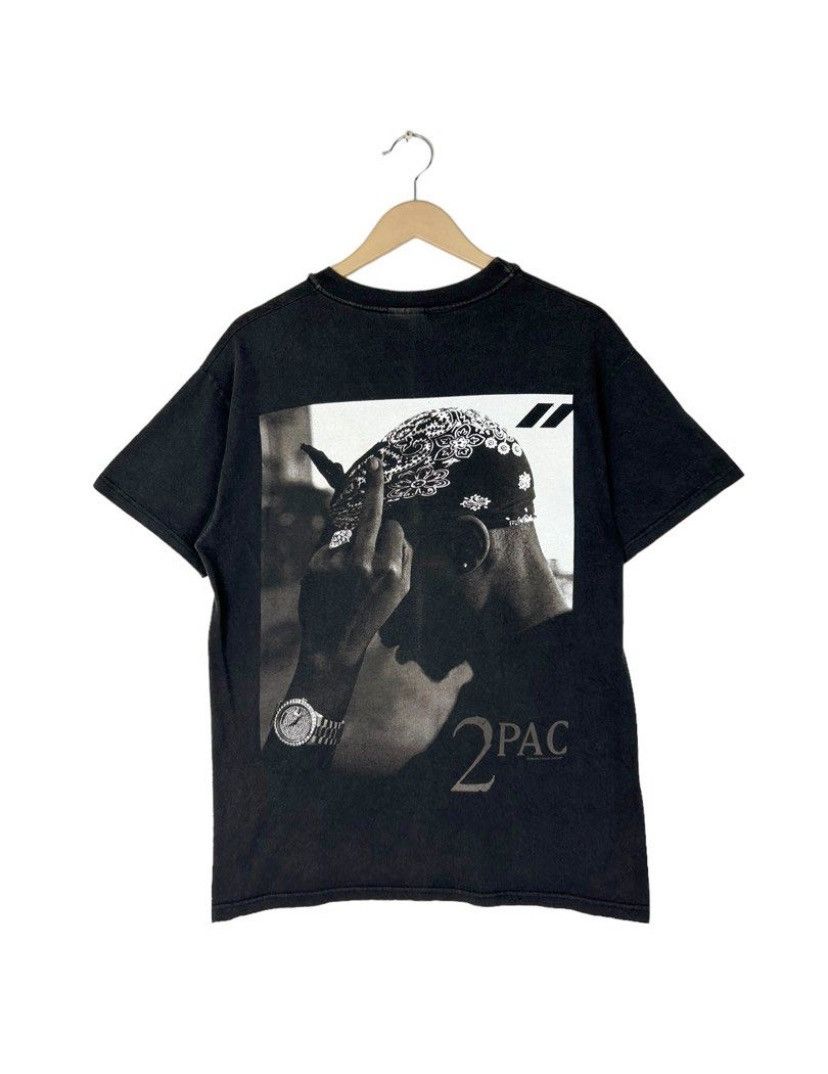 Rap Tees × Vintage Vintage 90s Tupac Shakur Big Photoprint/ Rapper/Black Size M Size US M / EU 48-50 / 2 - 1 Thumbnail