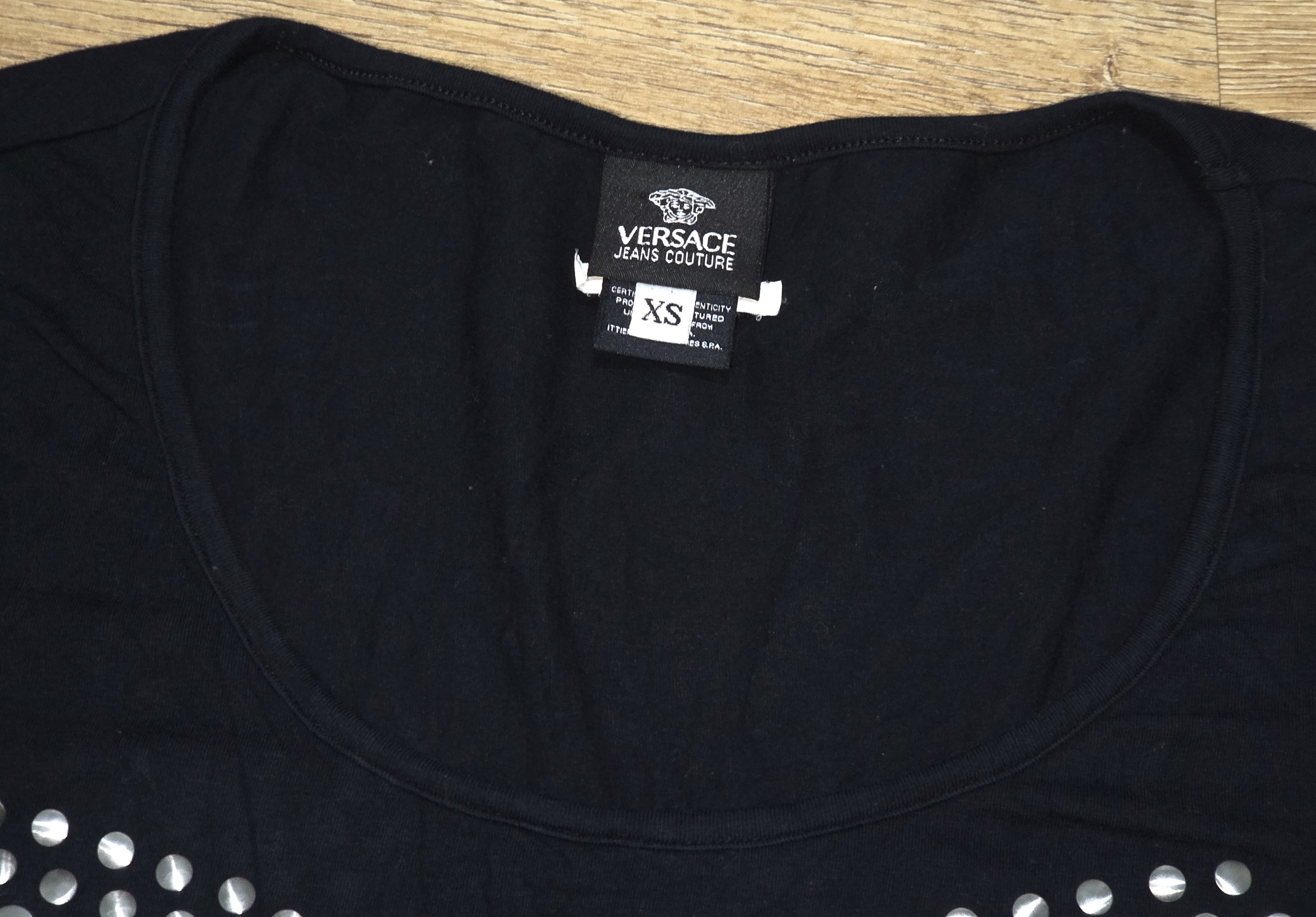 Versace Jeans Couture Vintage 2010 Versace Jeans Couture Studded Metal Stretch Top Size XS / US 0-2 / IT 36-38 - 3 Thumbnail