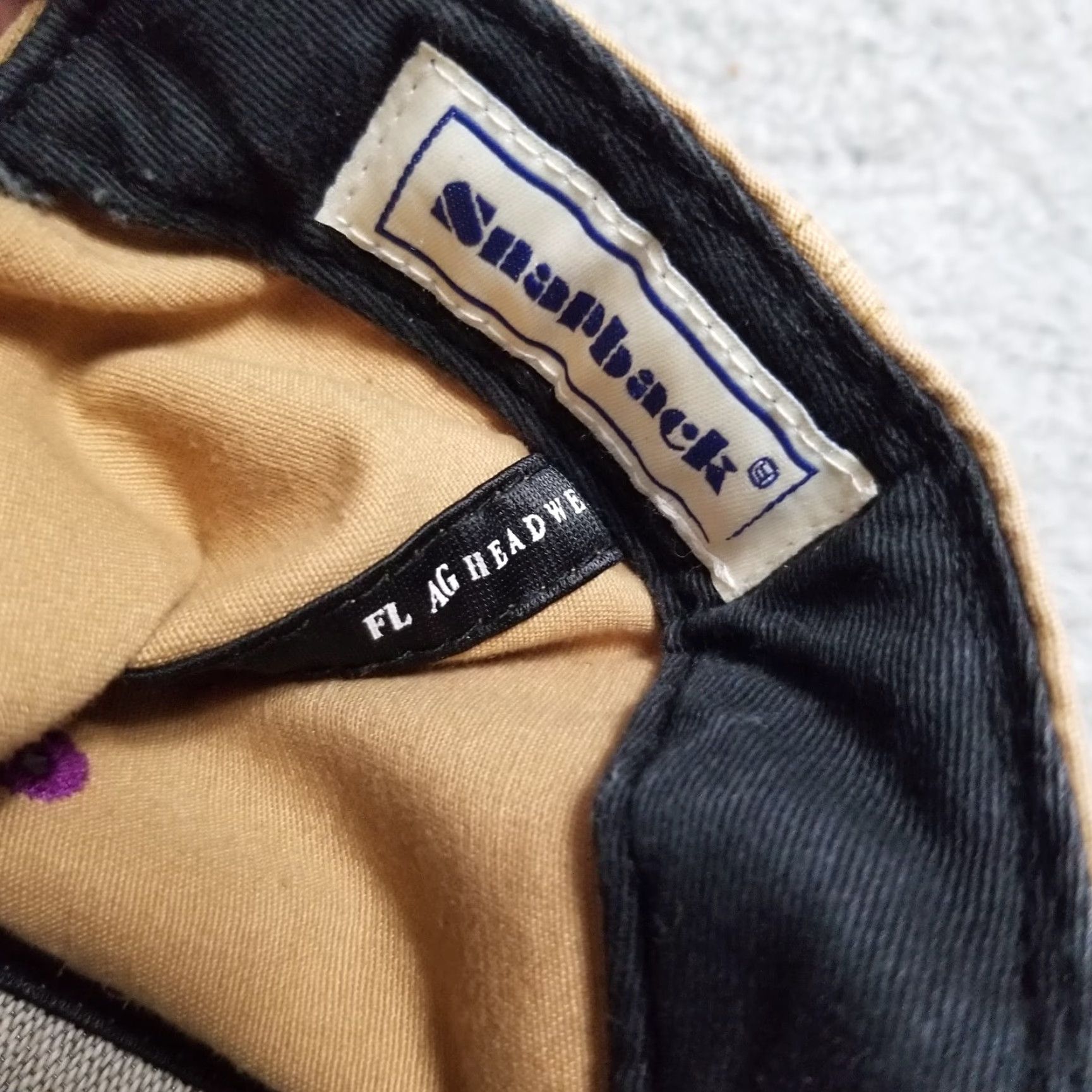 Vintage LONG BEACH Vintage Embroidered Old English Purple Tan Hip Hop Snapback Cap Hat Size ONE SIZE - 4 Thumbnail