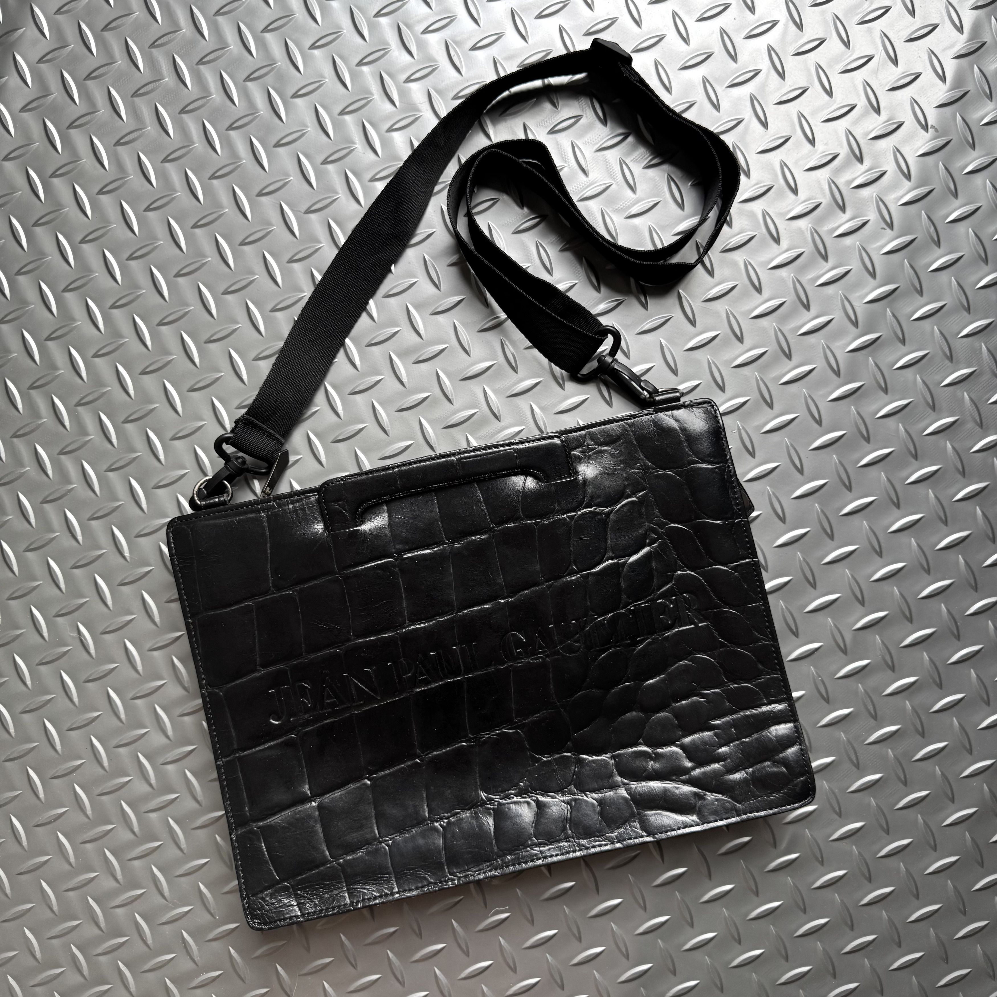 Jean Paul Gaultier Alligator Embossed Messenger Bag