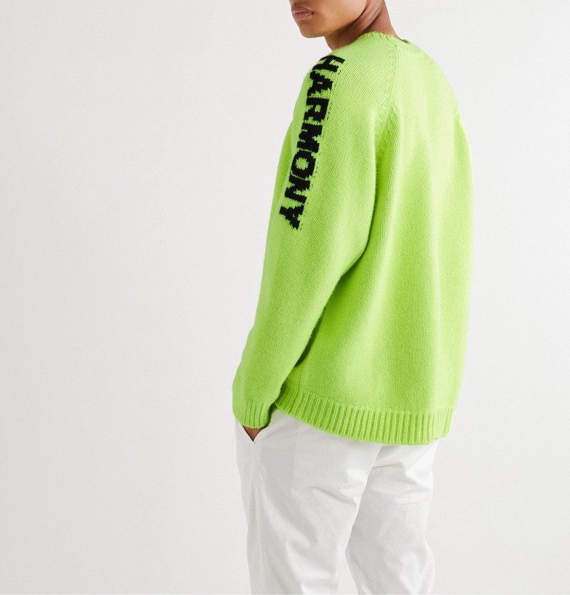 The Elder Statesman The Elder Statesman - Intarsia Cashmere Sweater - Green Size US L / EU 52-54 / 3 - 3 Thumbnail