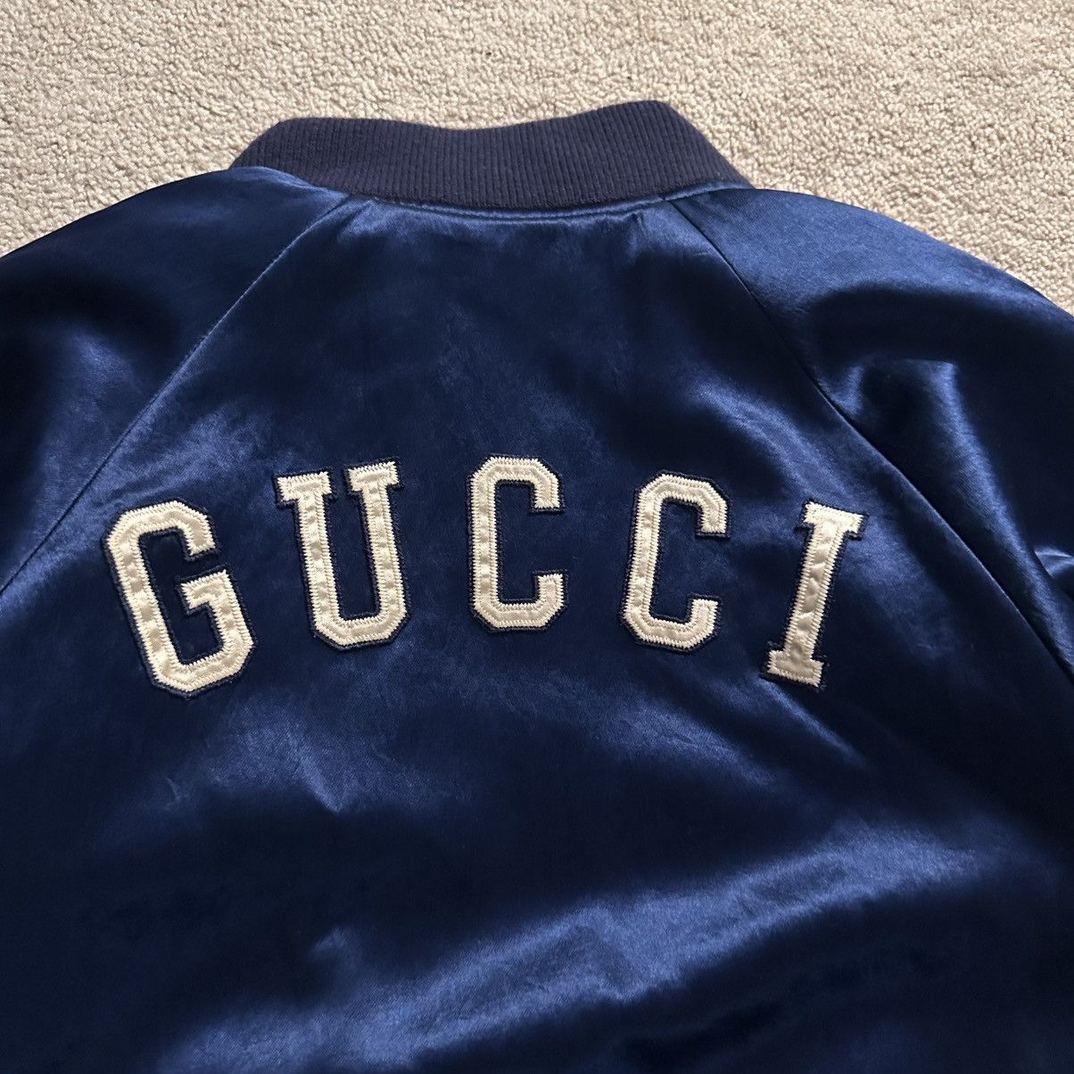 Gucci × Japanese Brand GUCCI New York Yankees Silk Bomber Size US S / EU 44-46 / 1 - 5 Thumbnail
