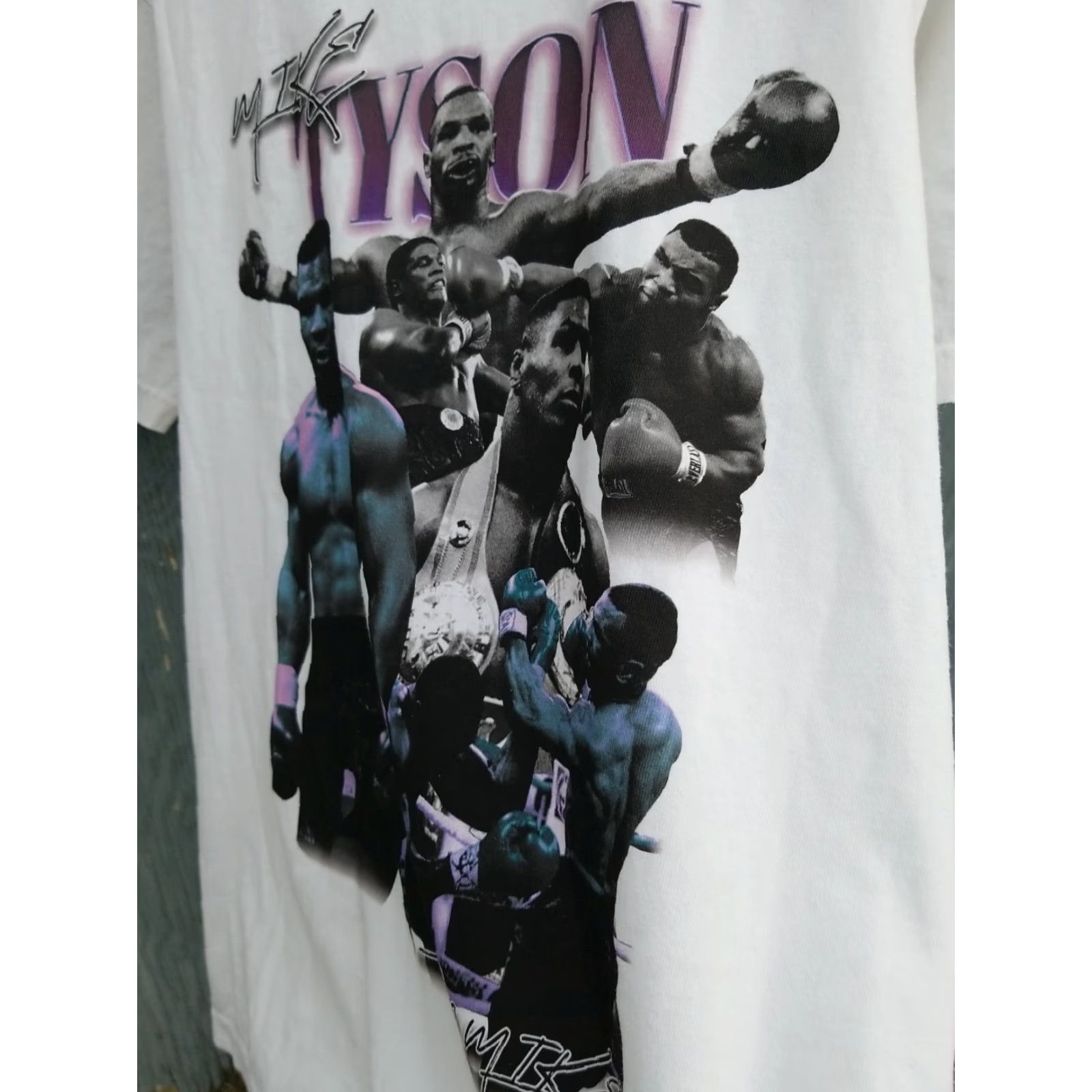 Vintage VINTAGE Mike Tyson RAP TEE PRINT SHIRT Large Mens T-Shirt 90s White Size US L / EU 52-54 / 3 - 4 Thumbnail