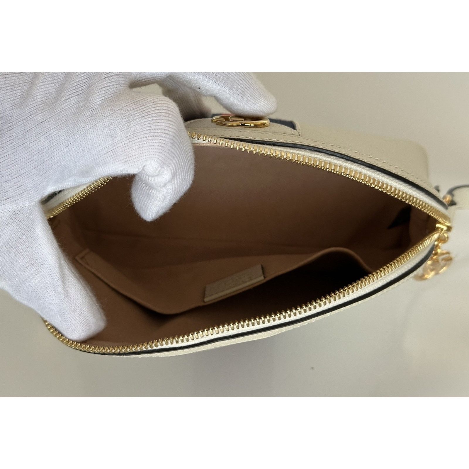 Gucci Gucci Ophidia Leather GG Web White Small Shoulder Bag 719881 Size ONE SIZE - 17 Thumbnail