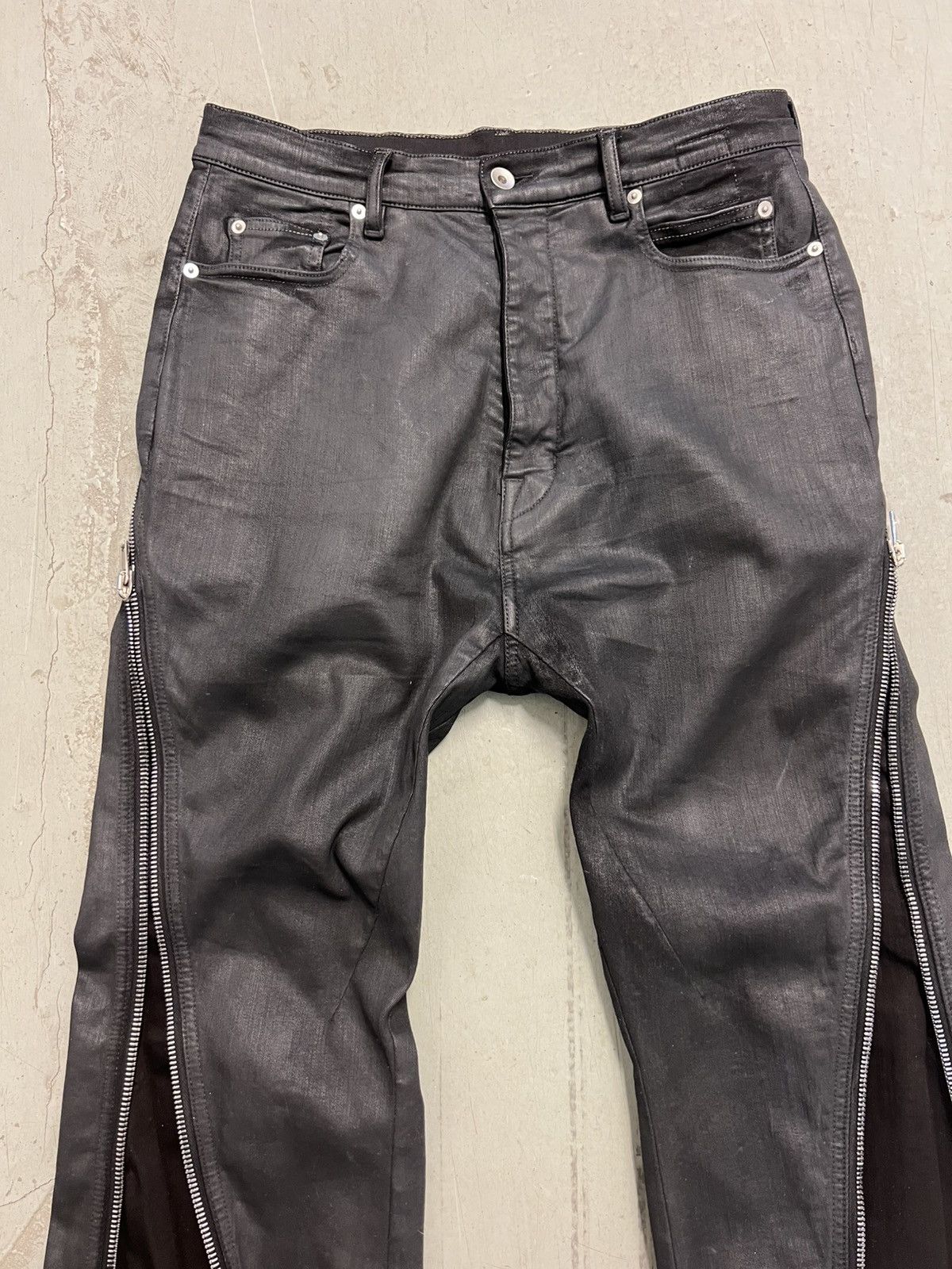 Rick Owens Black Waxed Bolan Banana Denim Size US 31 - 3 Thumbnail