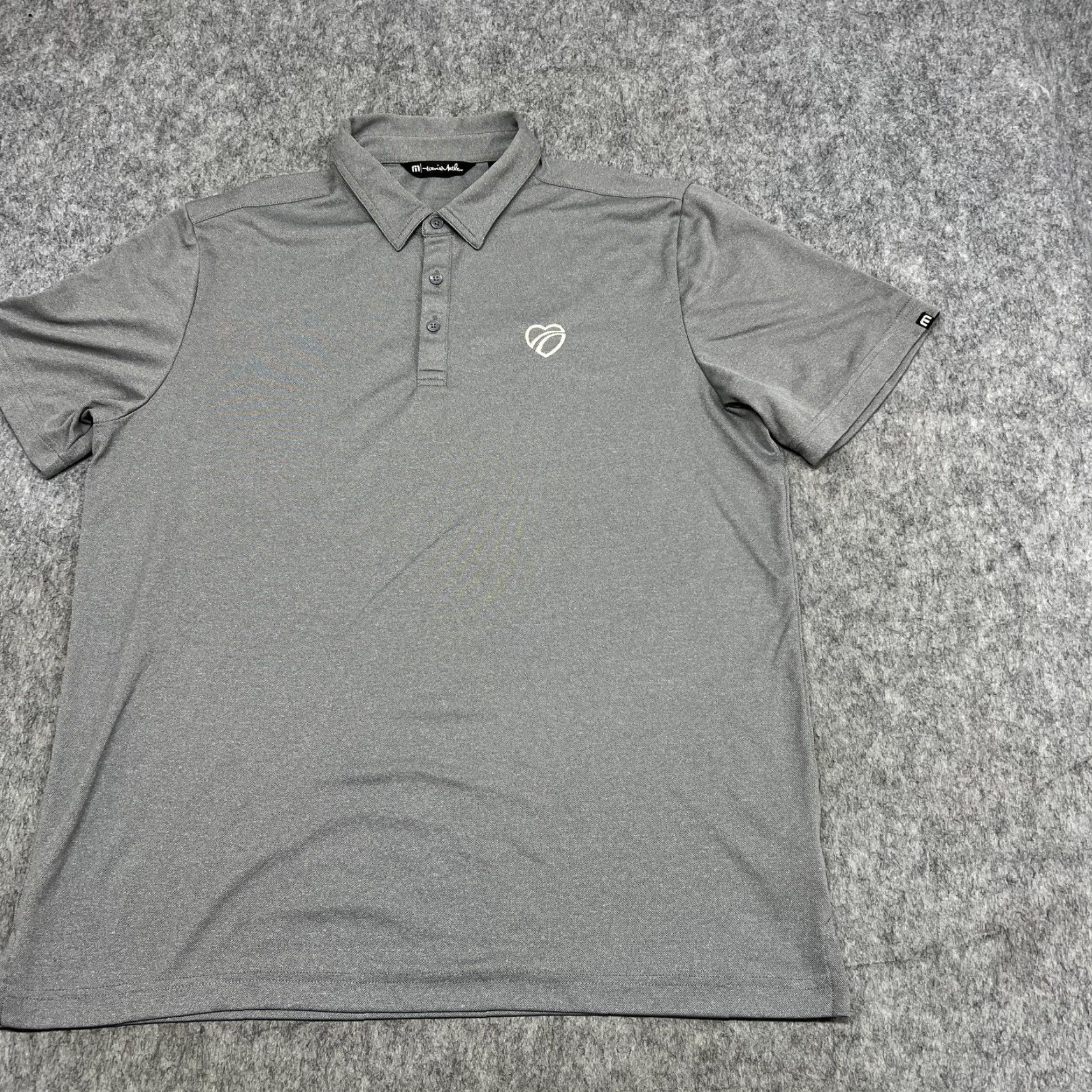 TravisMathew TravisMathew Polo Shirt Mens XL Gray Lightweight Performance Golf Regular Sleeve Short Sleeve Collared Button Front Pique Jersey Size US XL / EU 56 / 4 - 5 Thumbnail