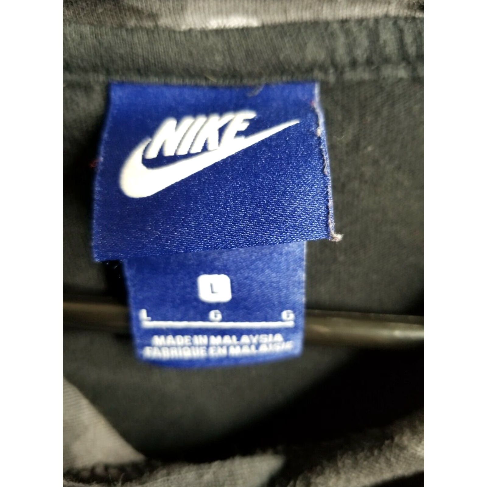 Nike VINTAGE Nike Swoosh Pullover Hoodie Shirt 90s Mens L Black Logo Y2K Travis Tag Size US L / EU 52-54 / 3 - 3 Thumbnail