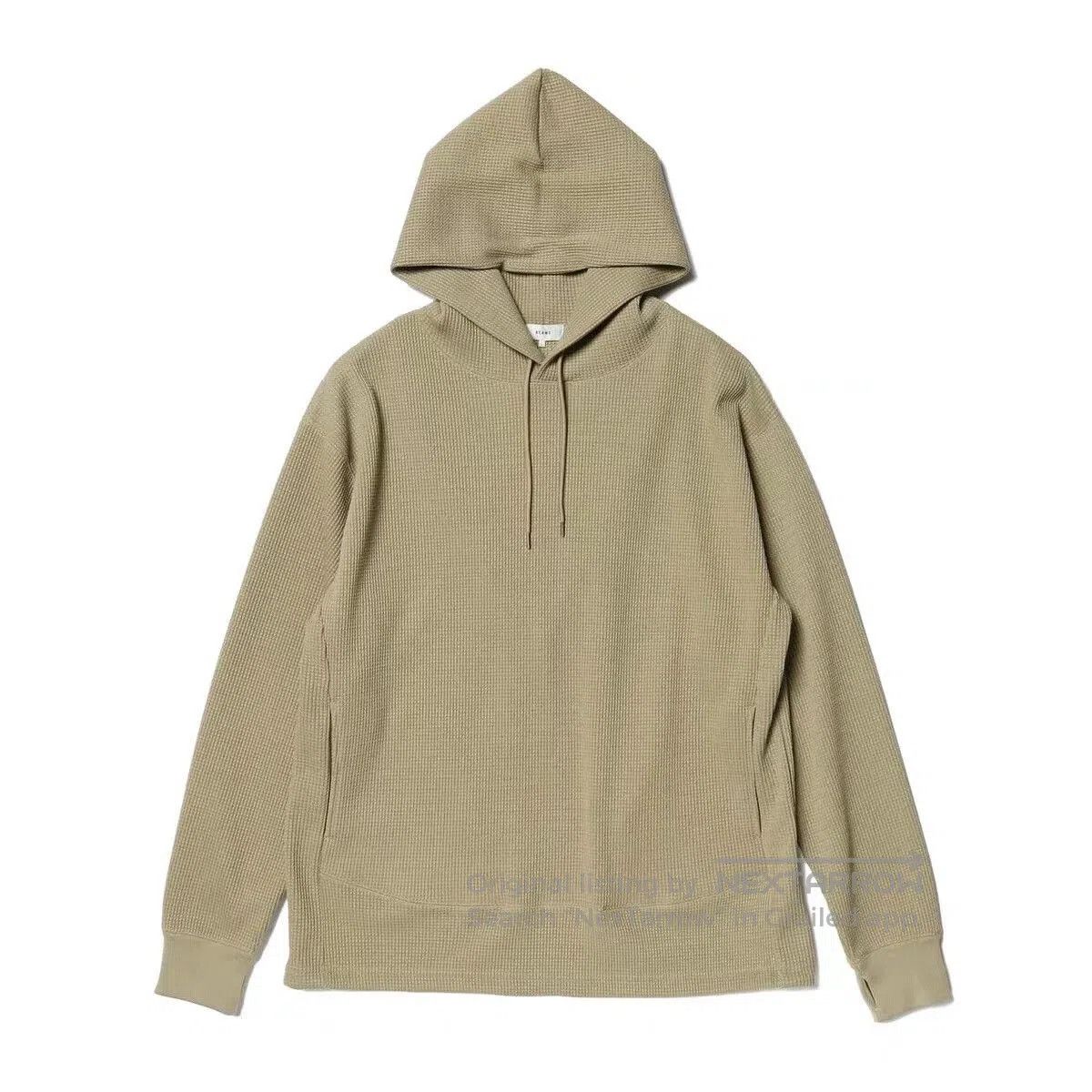 Beams Japan sage hooded functional sweatshirt with drawstring. Size US XL / EU 56 / 4 - 6 Thumbnail