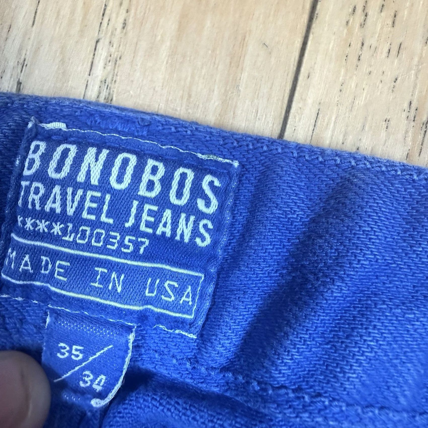 Bonobos Bonobos Jeans Mens 35x34 Travel Jeans Blue Stretch USA Made Straight Casual Distressed? No Size US 35 - 5 Thumbnail