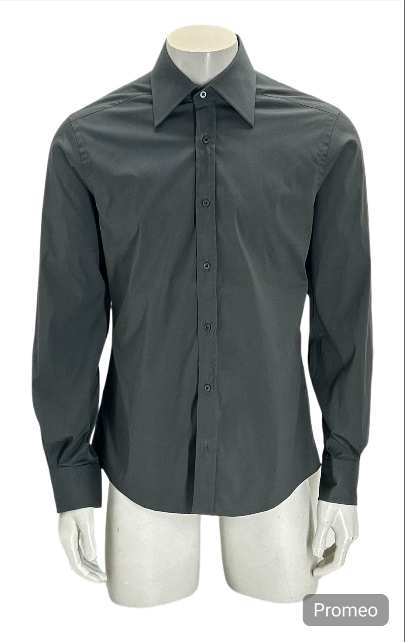 Gucci Gucci Grey Slim Fit Stretch Dress Shirt Size US M / EU 48-50 / 2 - 1 Thumbnail