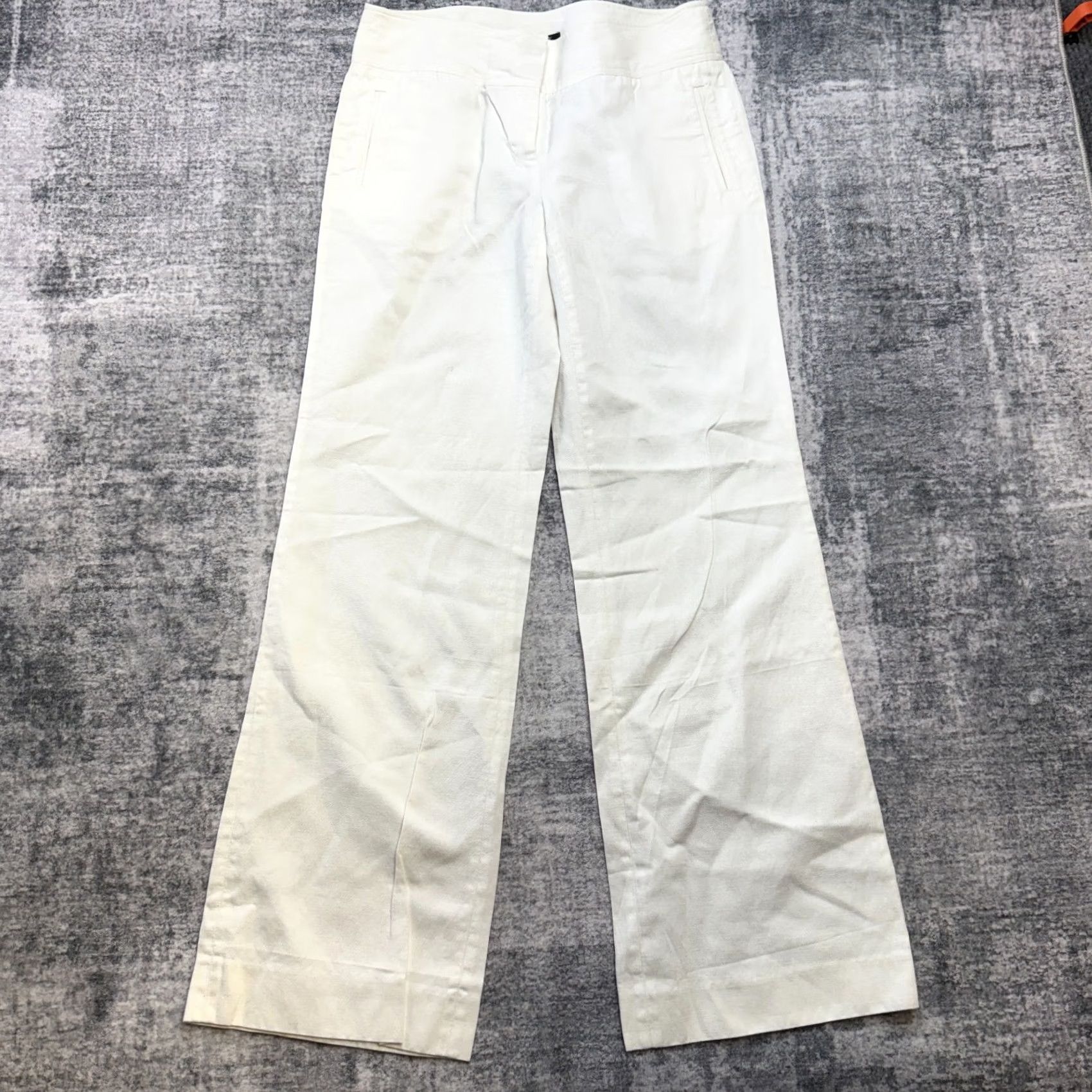 J.Crew J.CREW Pants Womens 6 White Linen Blend Wide-Leg Coastal Beach 30x29 Size 28" / US 6 / IT 42 - 2 Thumbnail