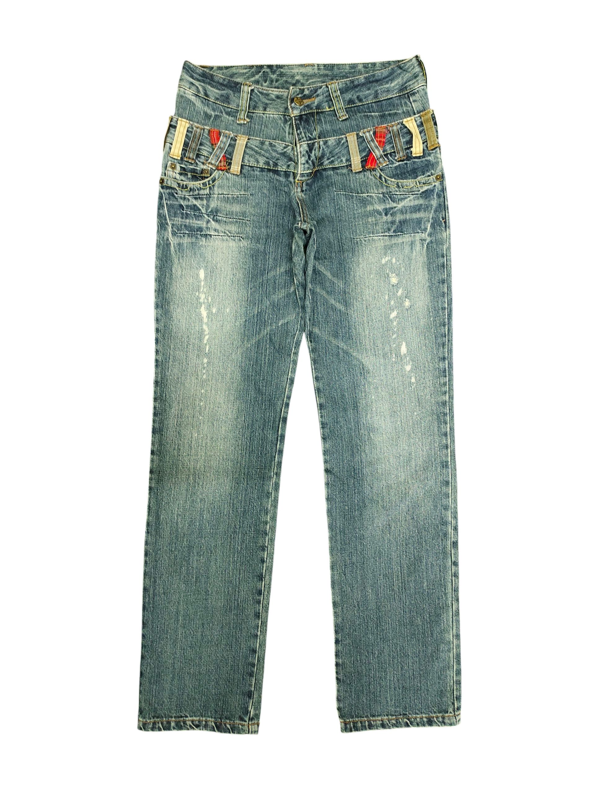 Number (N)ine × Undercover Japanese Brand Double Waist Clawmark Distress Denim Jeans Size US 31 - 1 Thumbnail