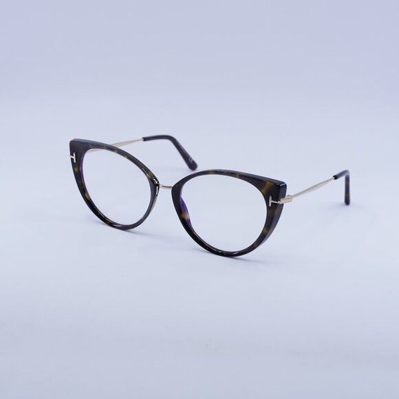 Tom Ford FT5815-B 052 Eyeglasses Havana/Gold 54mm Cat Eye