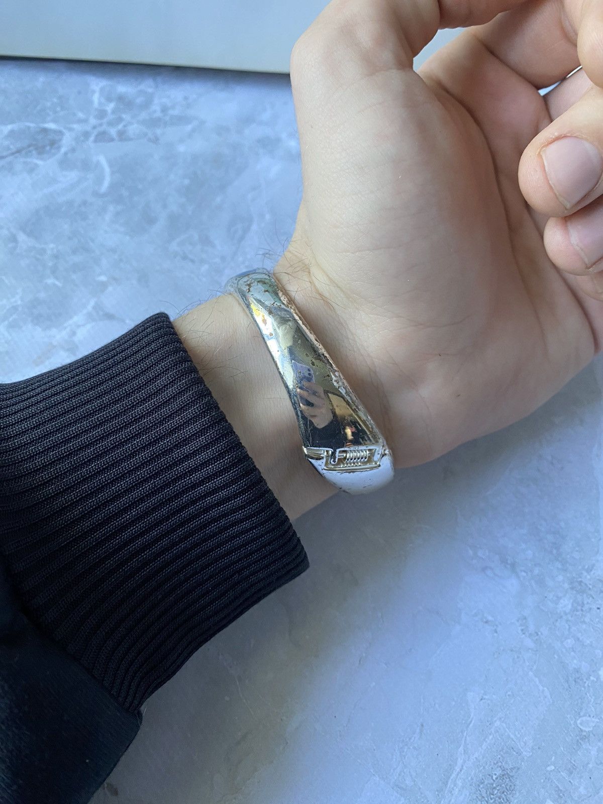 Japanese Brand × Jewelry × Vintage Vintage Dolphin Bracelet w/ Blue Enamel Size ONE SIZE - 4 Thumbnail