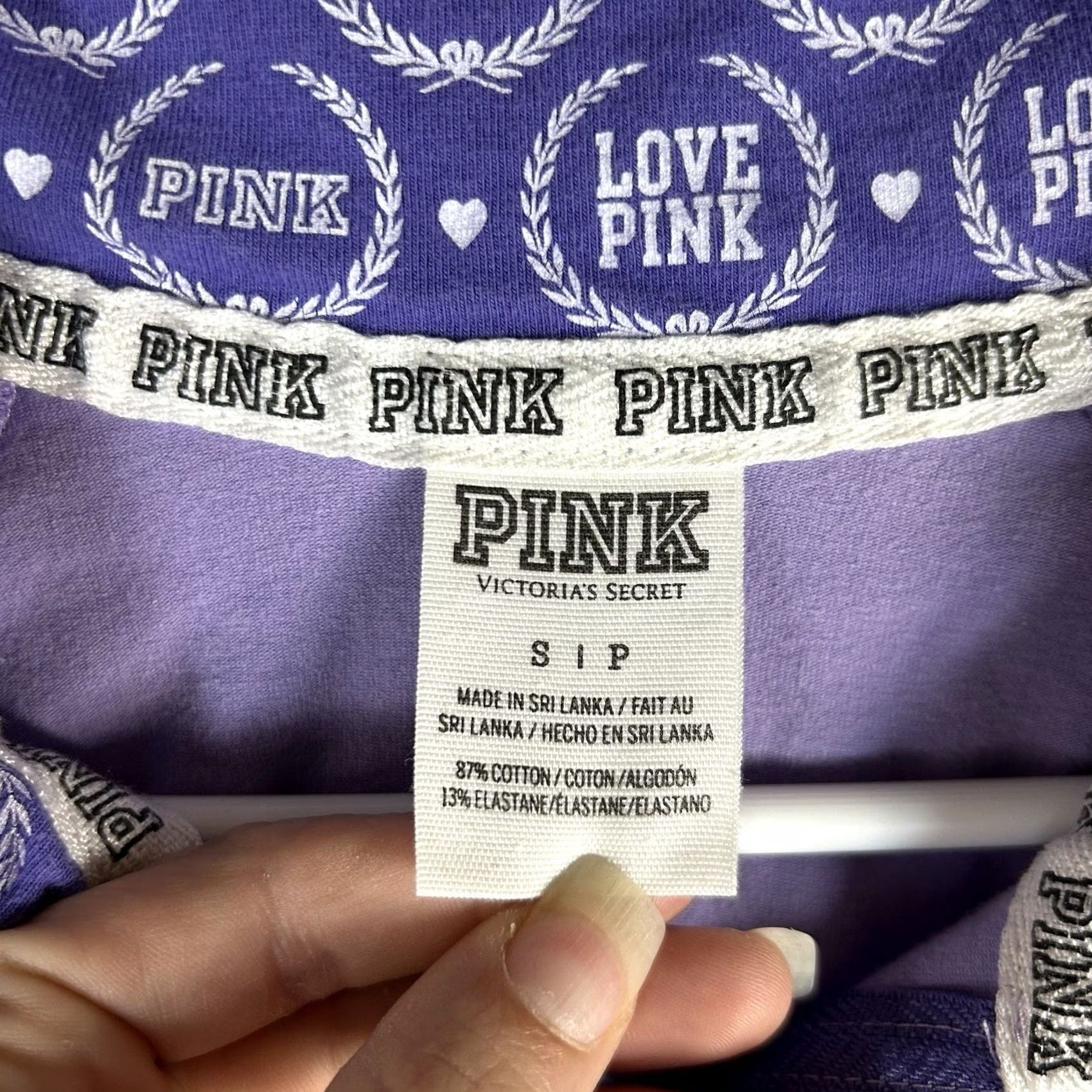 Pinko PINK Victoria's Secret Long Sleeve Pullover Womens Size S Purple 1/4 Zip Top Size S / US 4 / IT 40 - 4 Thumbnail
