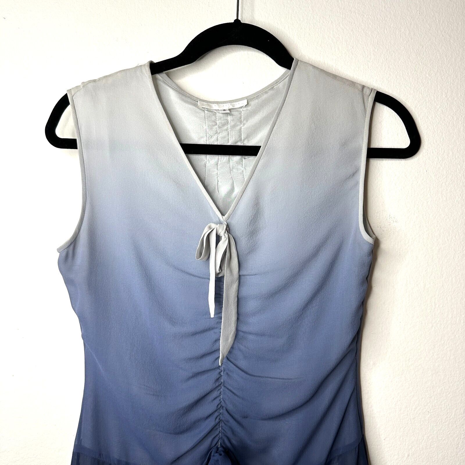 Jil Stuart Jill Stuart Silk Gray Navy Ombre Sleeveless Dress VNeck Zip Size XS / US 0-2 / IT 36-38 - 2 Thumbnail