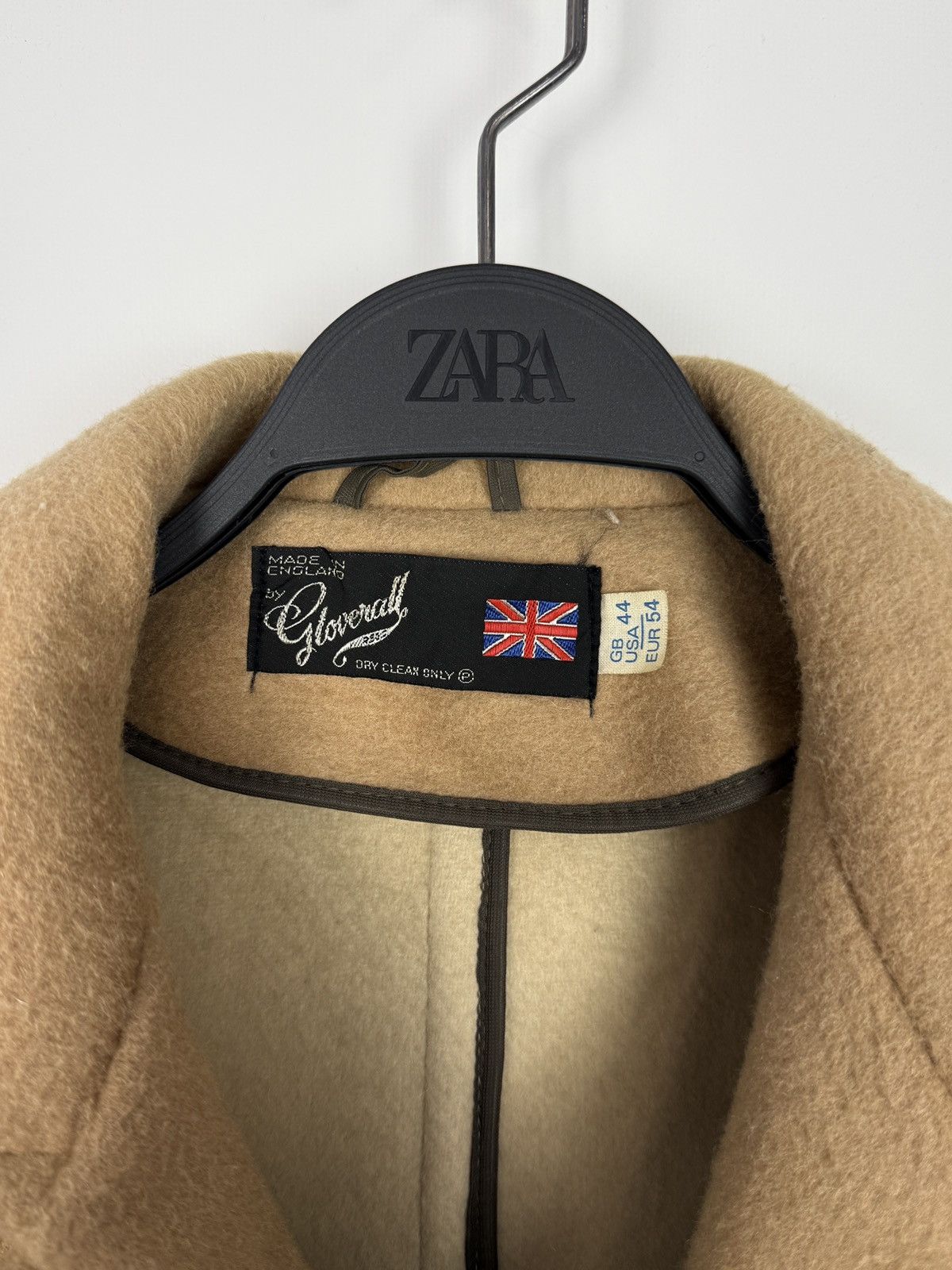 Gloverall 1970s Vintage Gloverall England Camel Beige Wool Mid Coat 54 Size US L / EU 52-54 / 3 - 5 Thumbnail